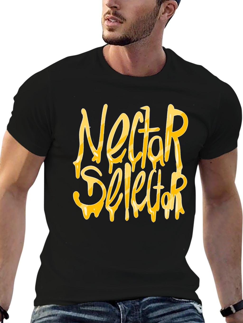 Nectar Selector Black T-Shirt Graphic Print