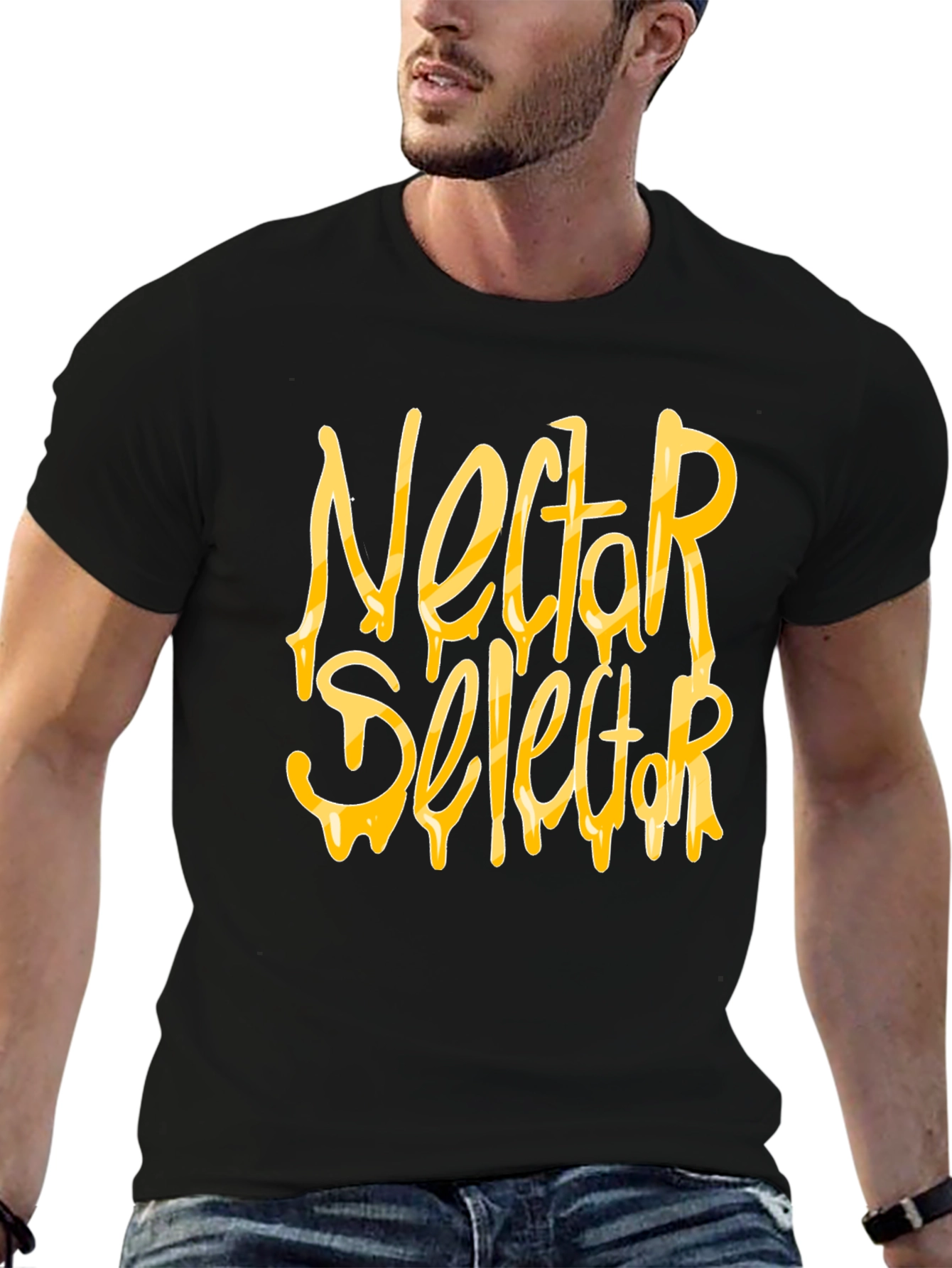 Nectar Selector Black T-Shirt Graphic Print