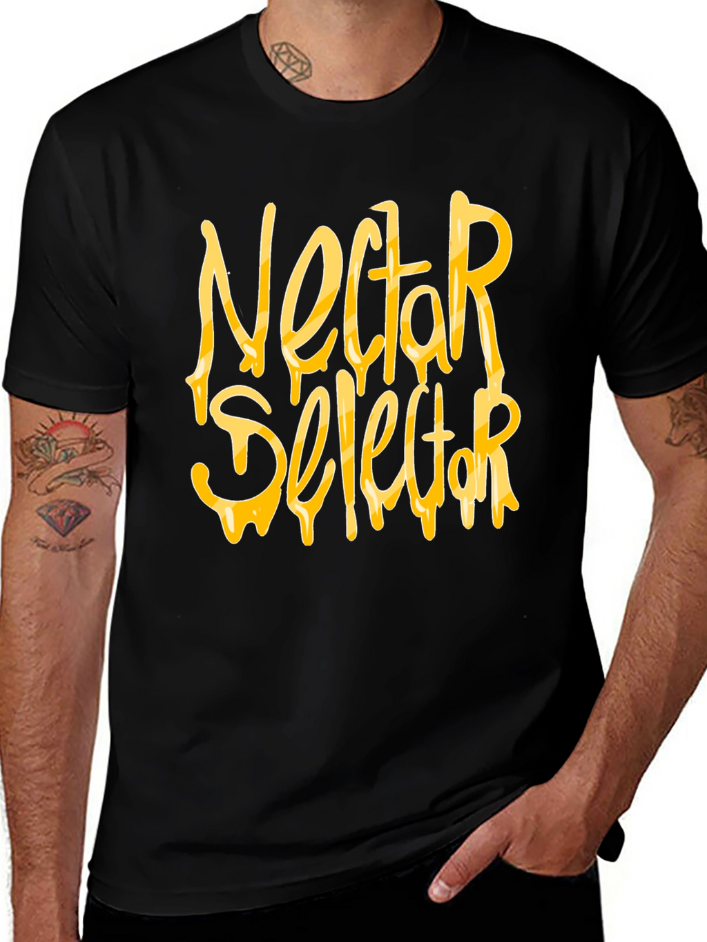 Nectar Selector Black T-Shirt Graphic Print