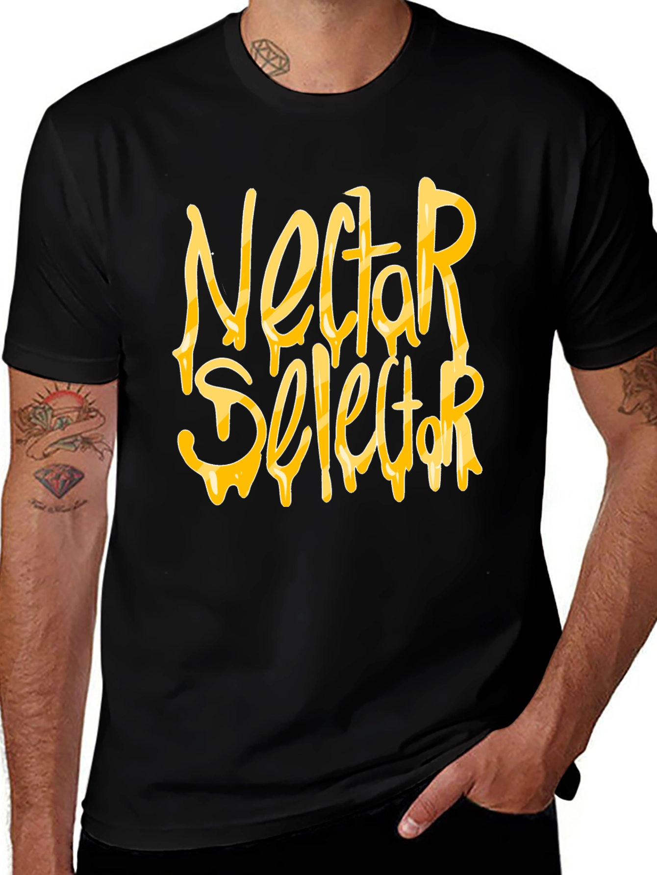 Nectar Selector Black T-Shirt Graphic Print