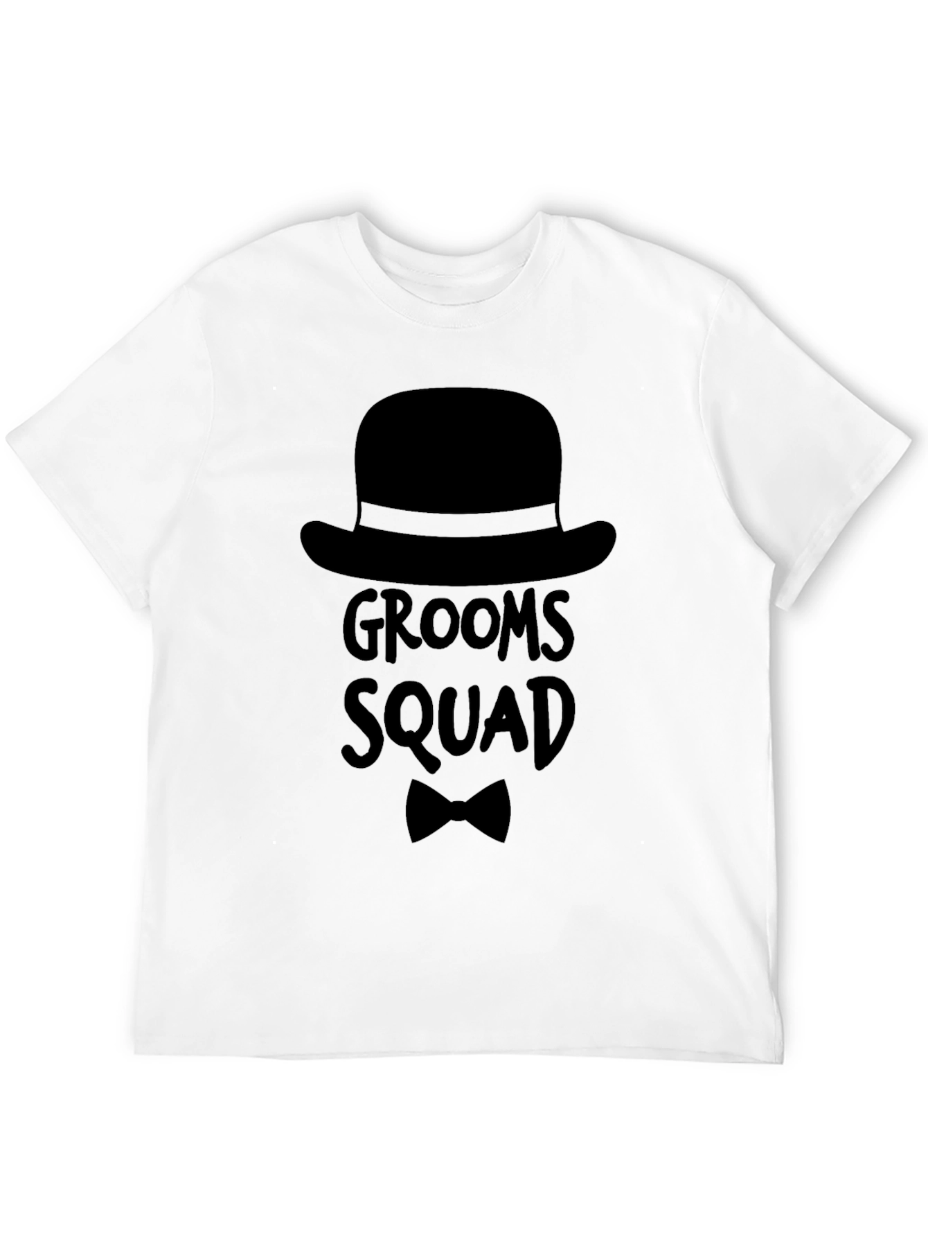 Grooms Squad Graphic T-Shirt Black Crew Neck Tee