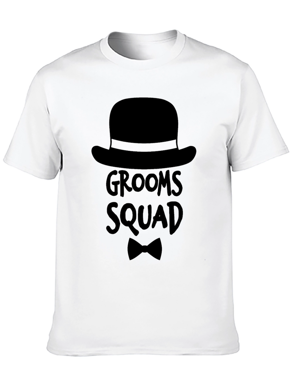 Grooms Squad Graphic T-Shirt Black Crew Neck Tee