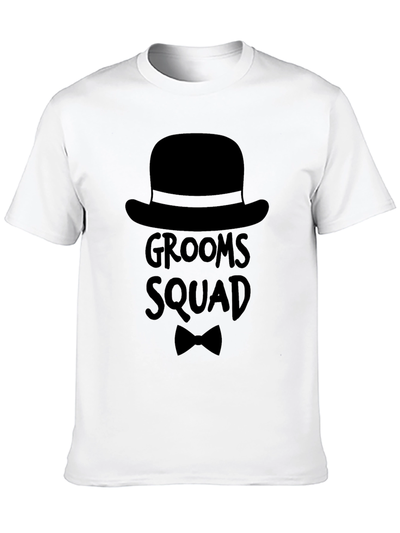 Grooms Squad Graphic T-Shirt Black Crew Neck Tee