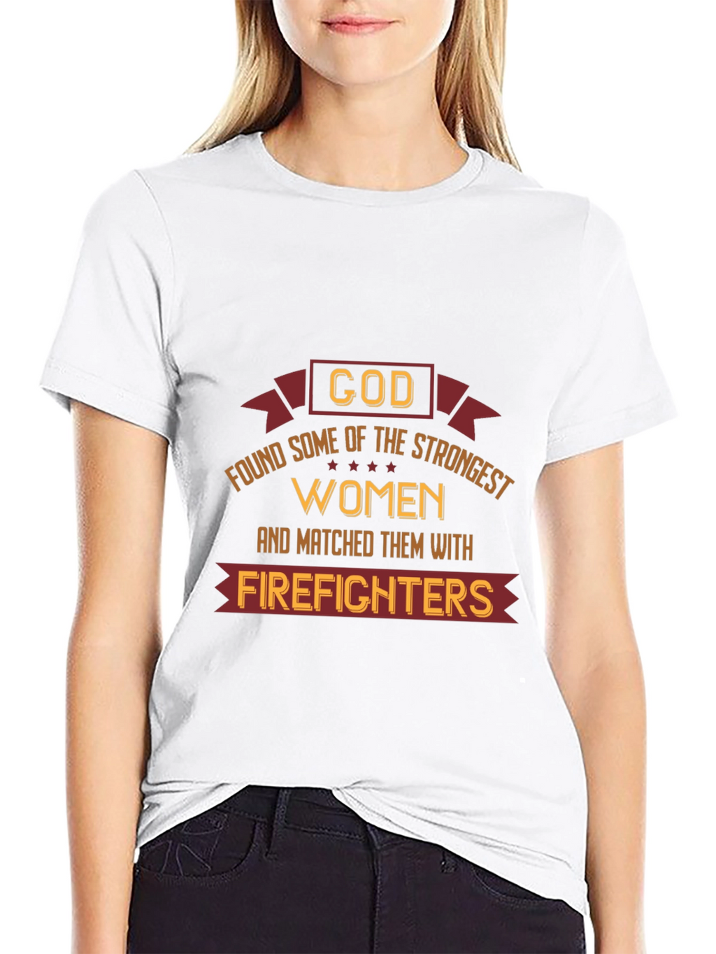 Strong Women Firefighter Tee - Black Graphic T-Shirt