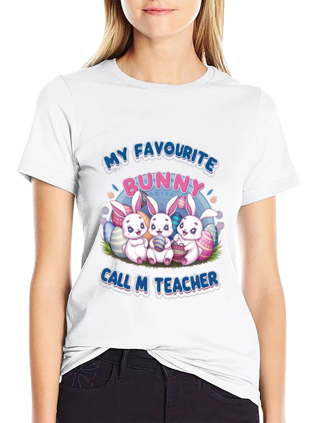 My Favourite Bunny Call M Teacher Easter T-Shirt