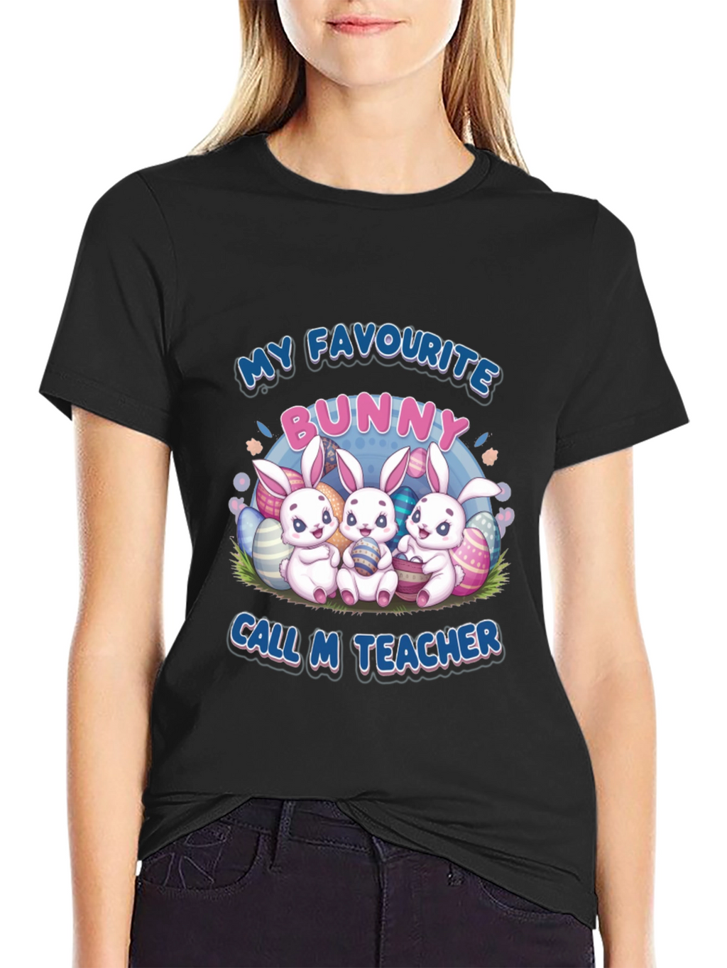 My Favourite Bunny Call M Teacher Easter T-Shirt