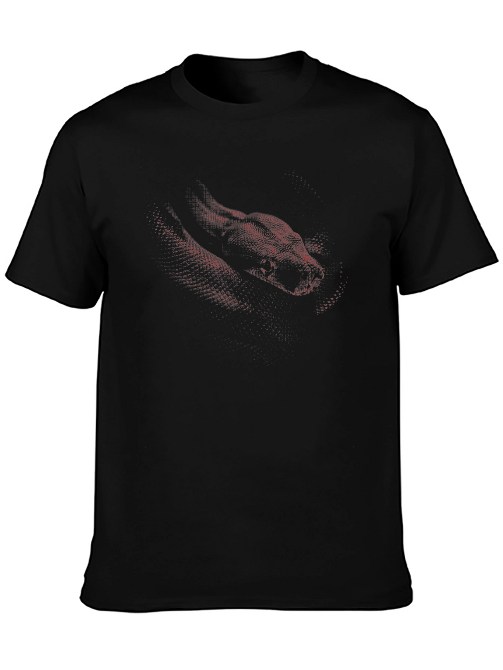Mens Black T-Shirt with Red Snake Design