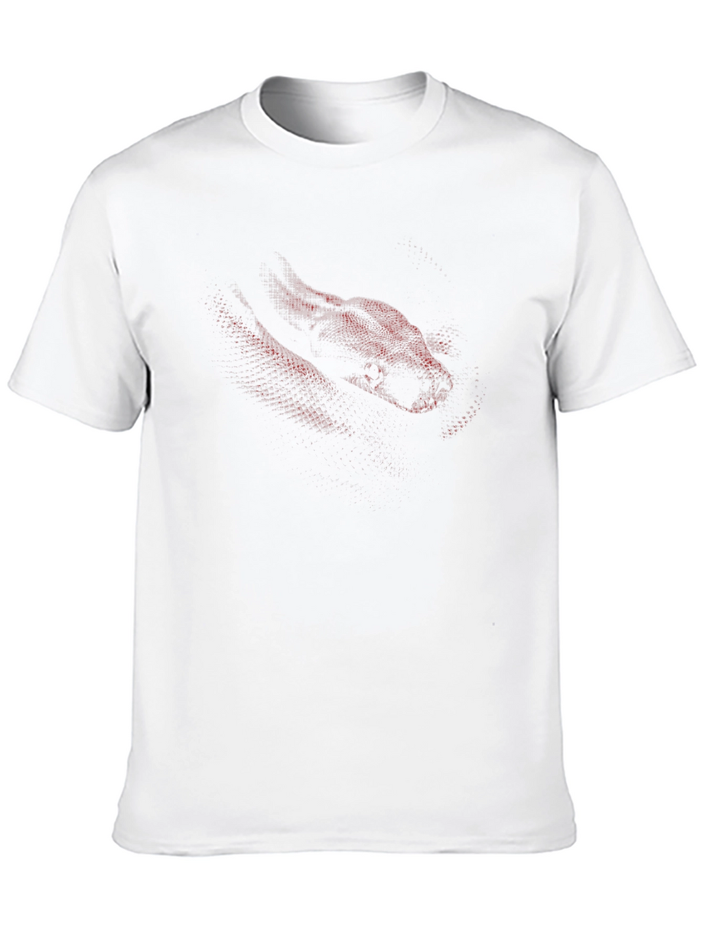 Mens Black T-Shirt with Red Snake Design