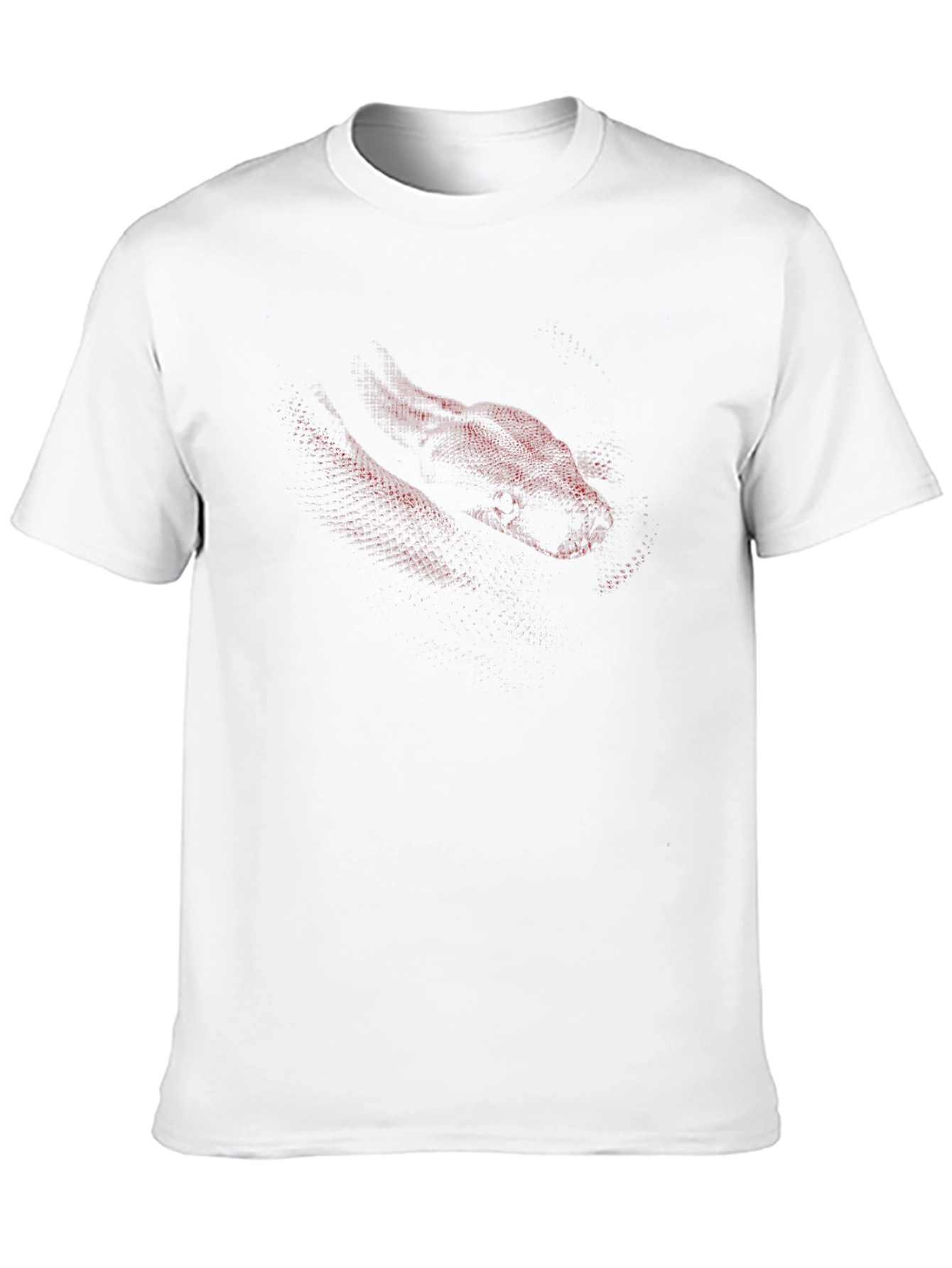 Mens Black T-Shirt with Red Snake Design