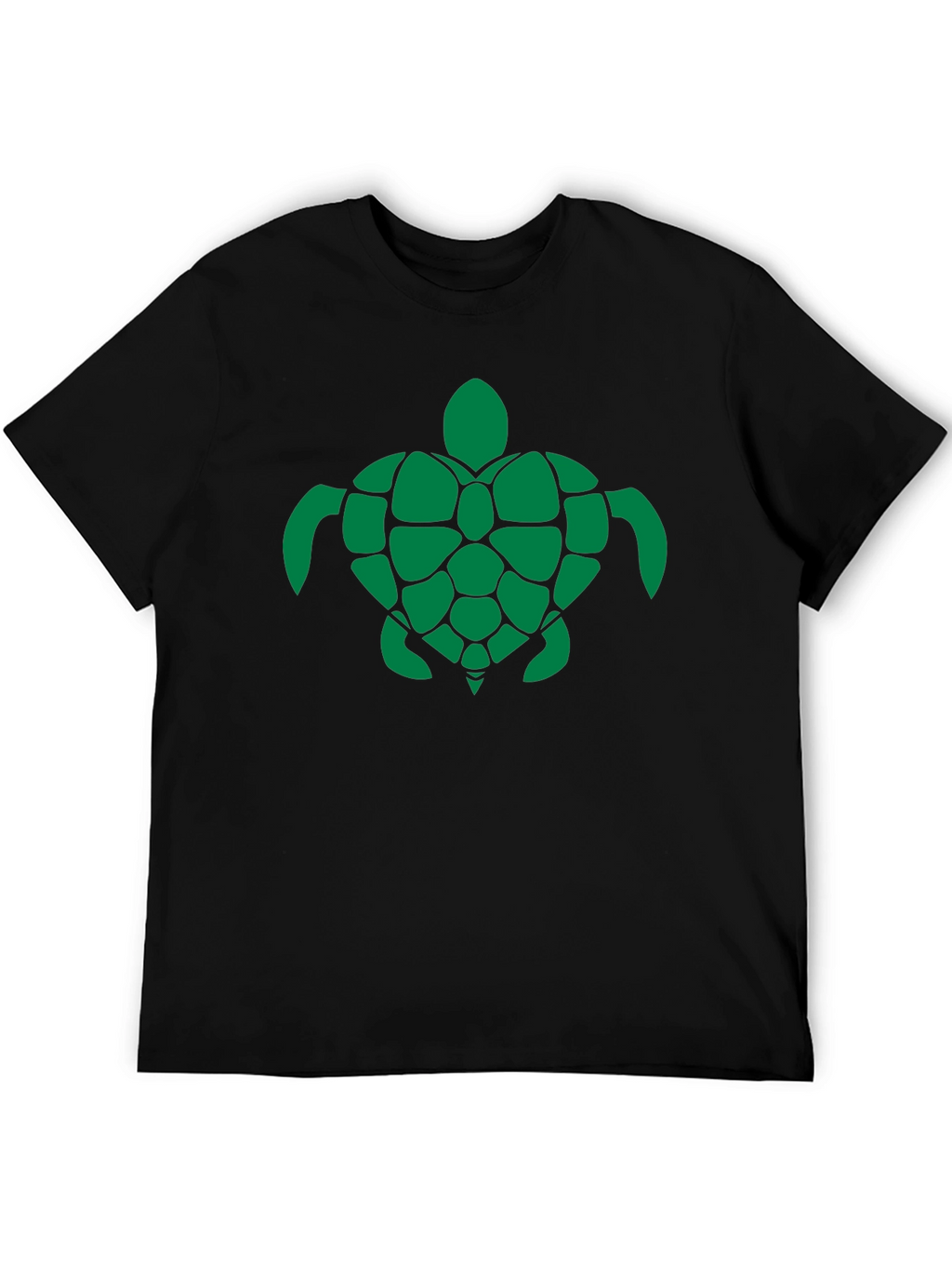 Turtle Graphic Tee - Green Print on Black