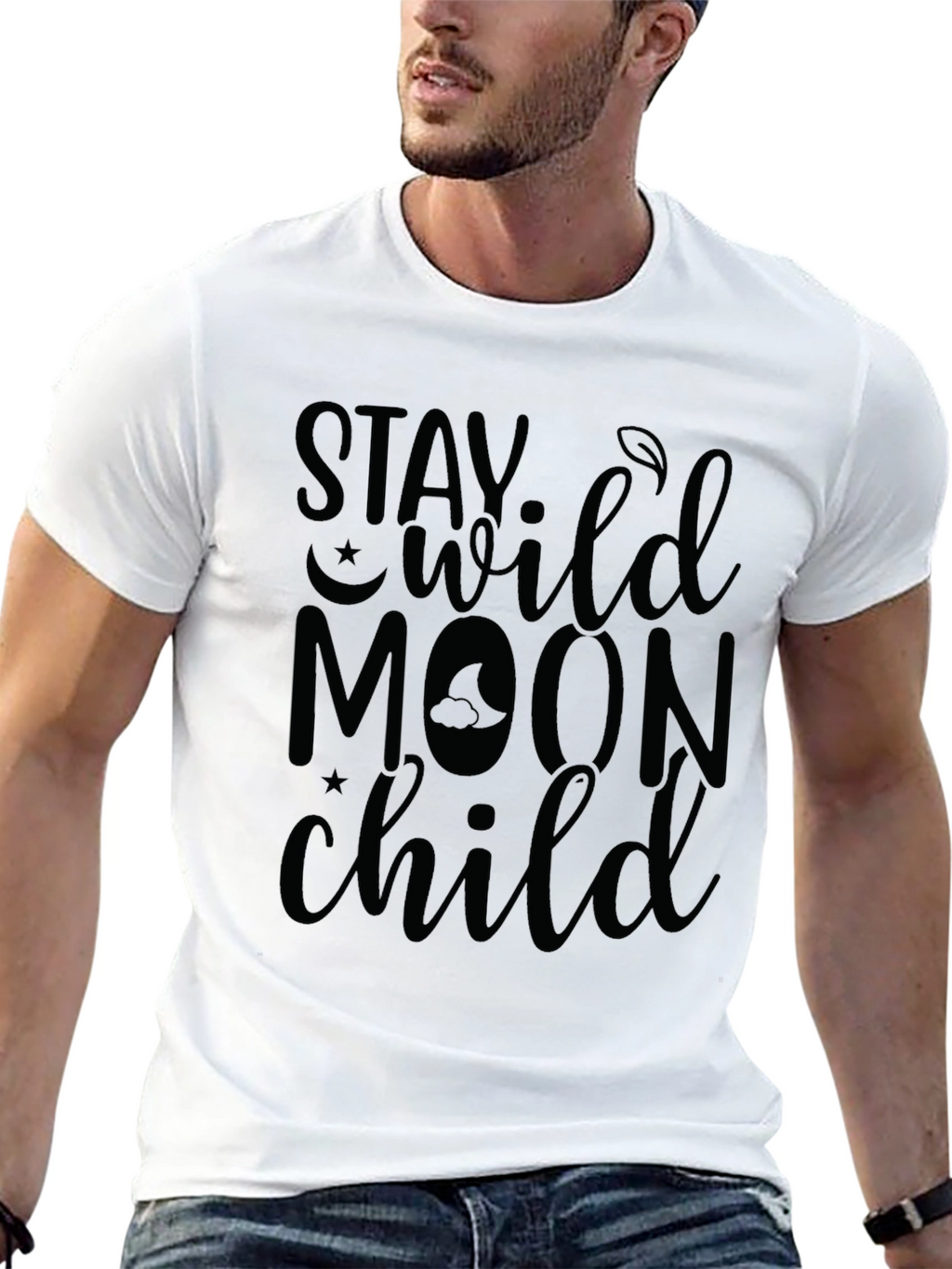 Stay Wild Moon Child Black Graphic Tee