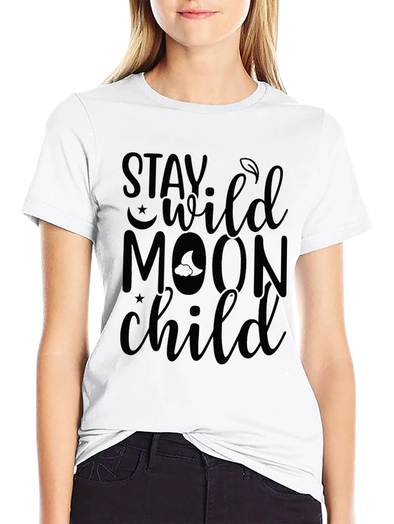 Stay Wild Moon Child Black Graphic Tee