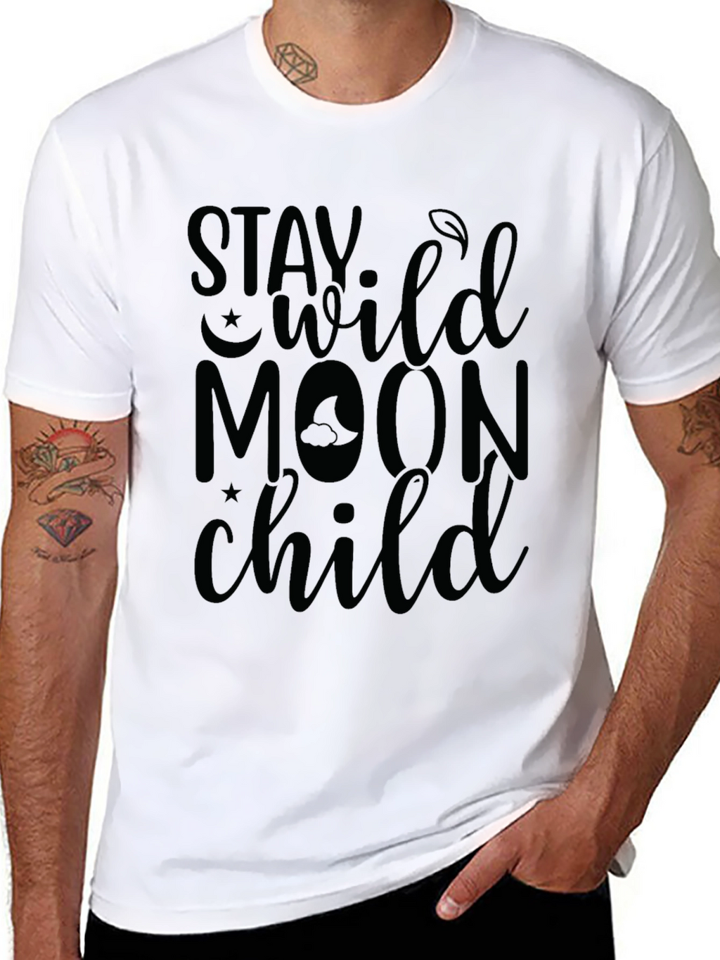 Stay Wild Moon Child Black Graphic Tee