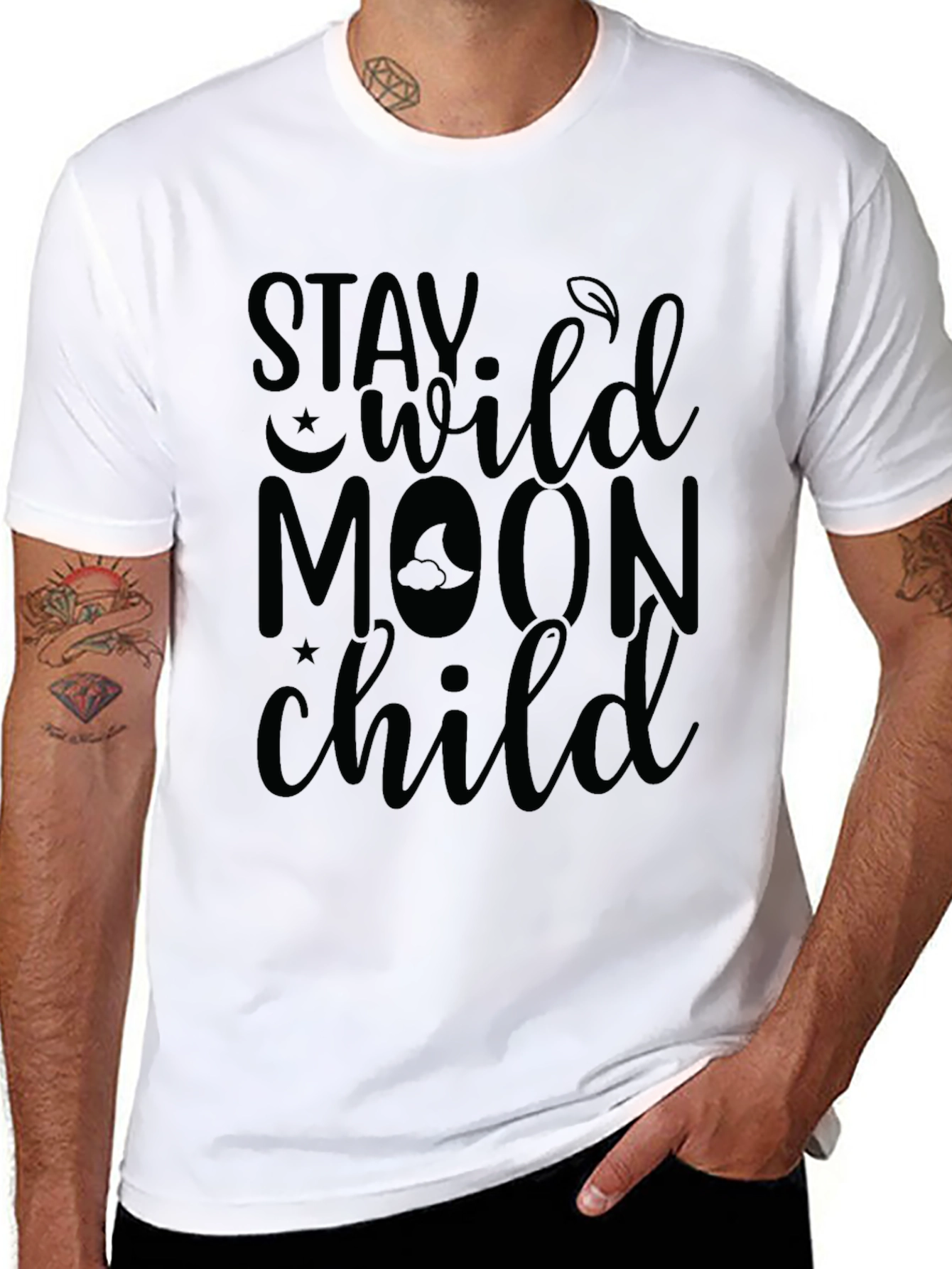 Stay Wild Moon Child Black Graphic Tee