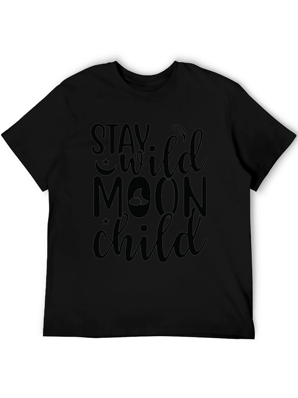 Stay Wild Moon Child Black Graphic Tee