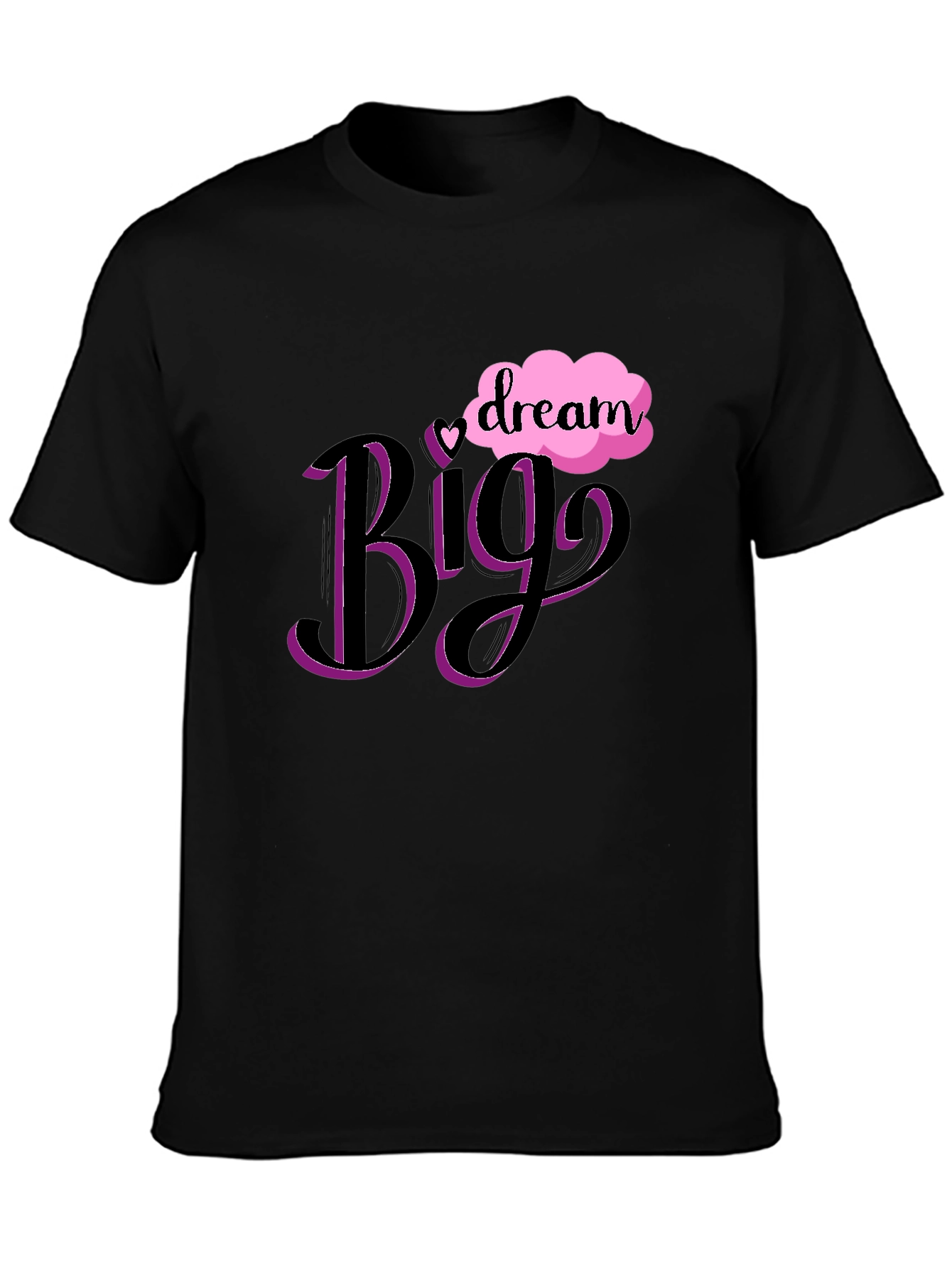 Dream Big Graphic Tee - Black Cotton T-Shirt