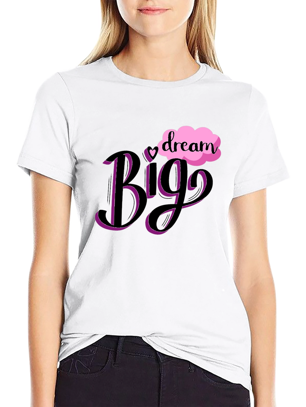 Dream Big Graphic Tee - Black Cotton T-Shirt