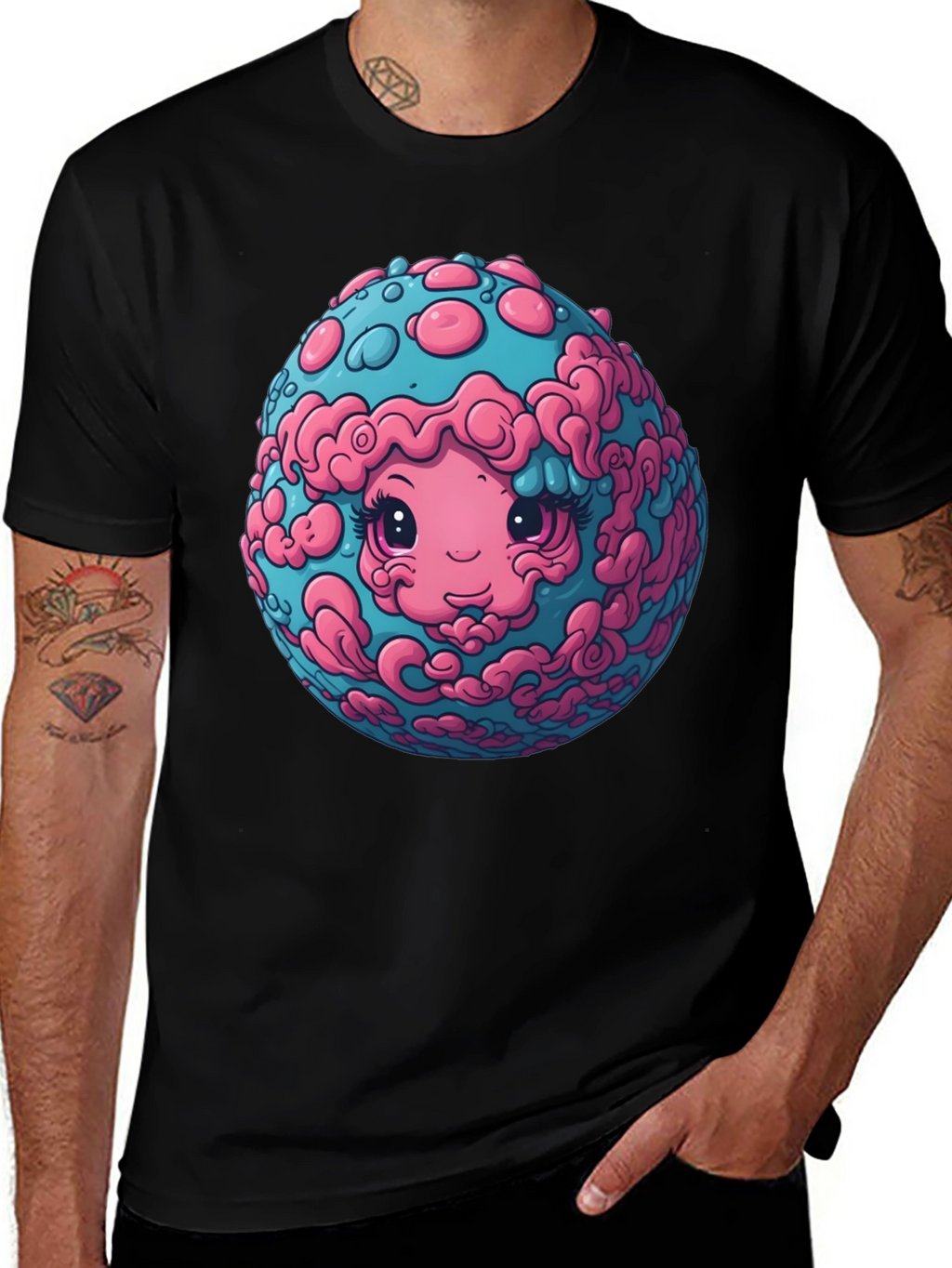 Cute Cartoon Planet Graphic T-Shirt