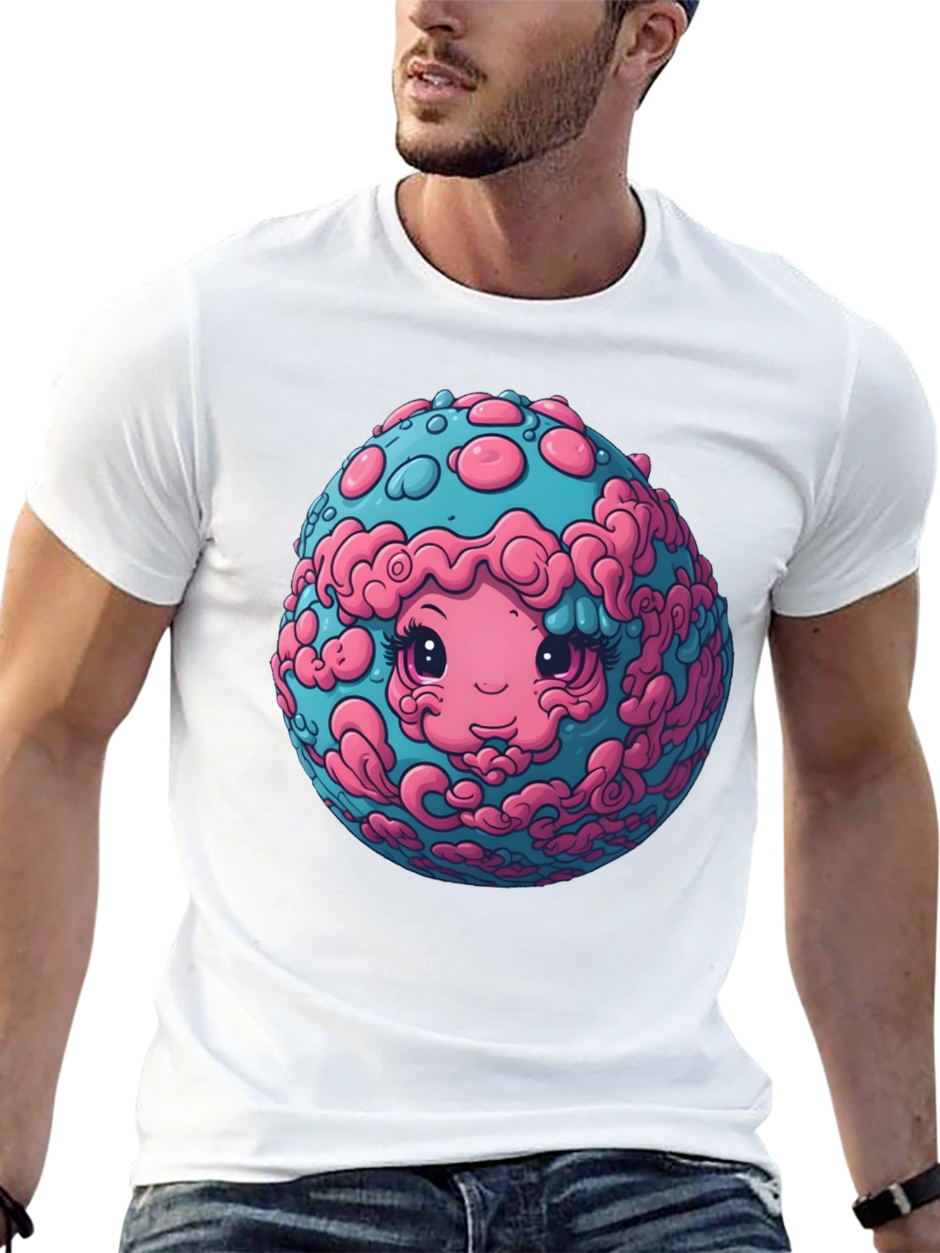 Cute Cartoon Planet Graphic T-Shirt