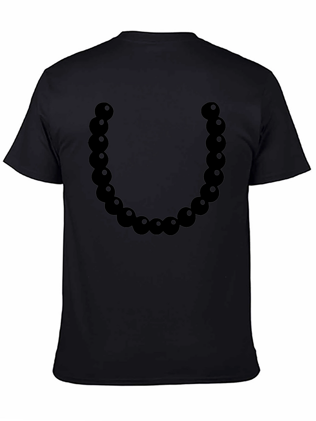 Black Bead Necklace Graphic Tee - Casual Style