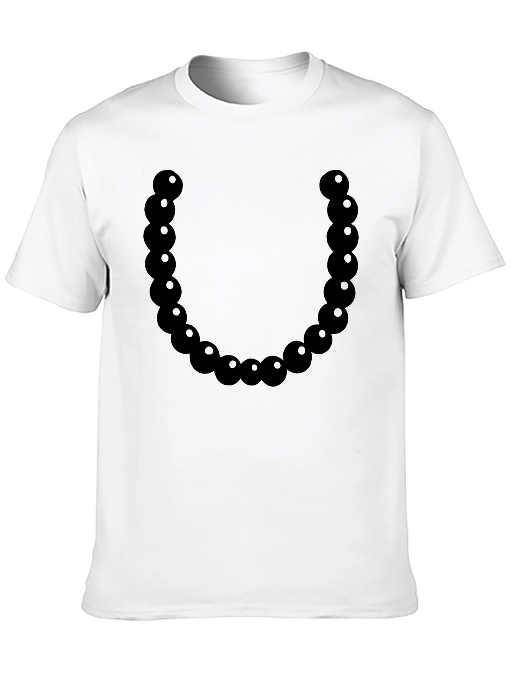 Black Bead Necklace Graphic Tee - Casual Style