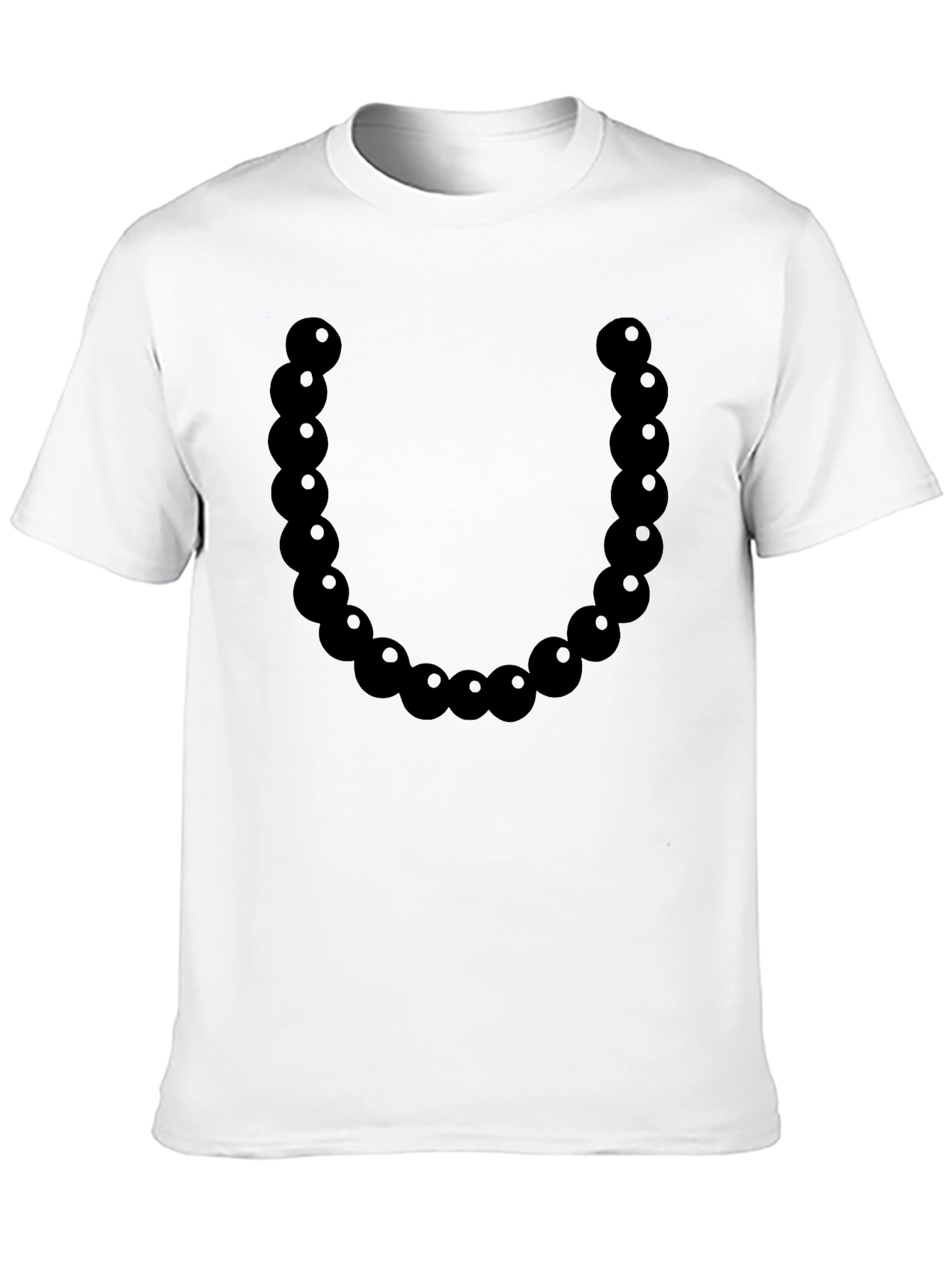Black Bead Necklace Graphic Tee - Casual Style