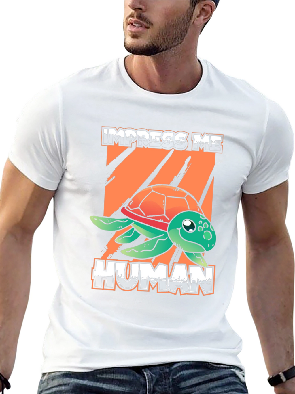 Impress Me Human Turtle Graphic T-Shirt