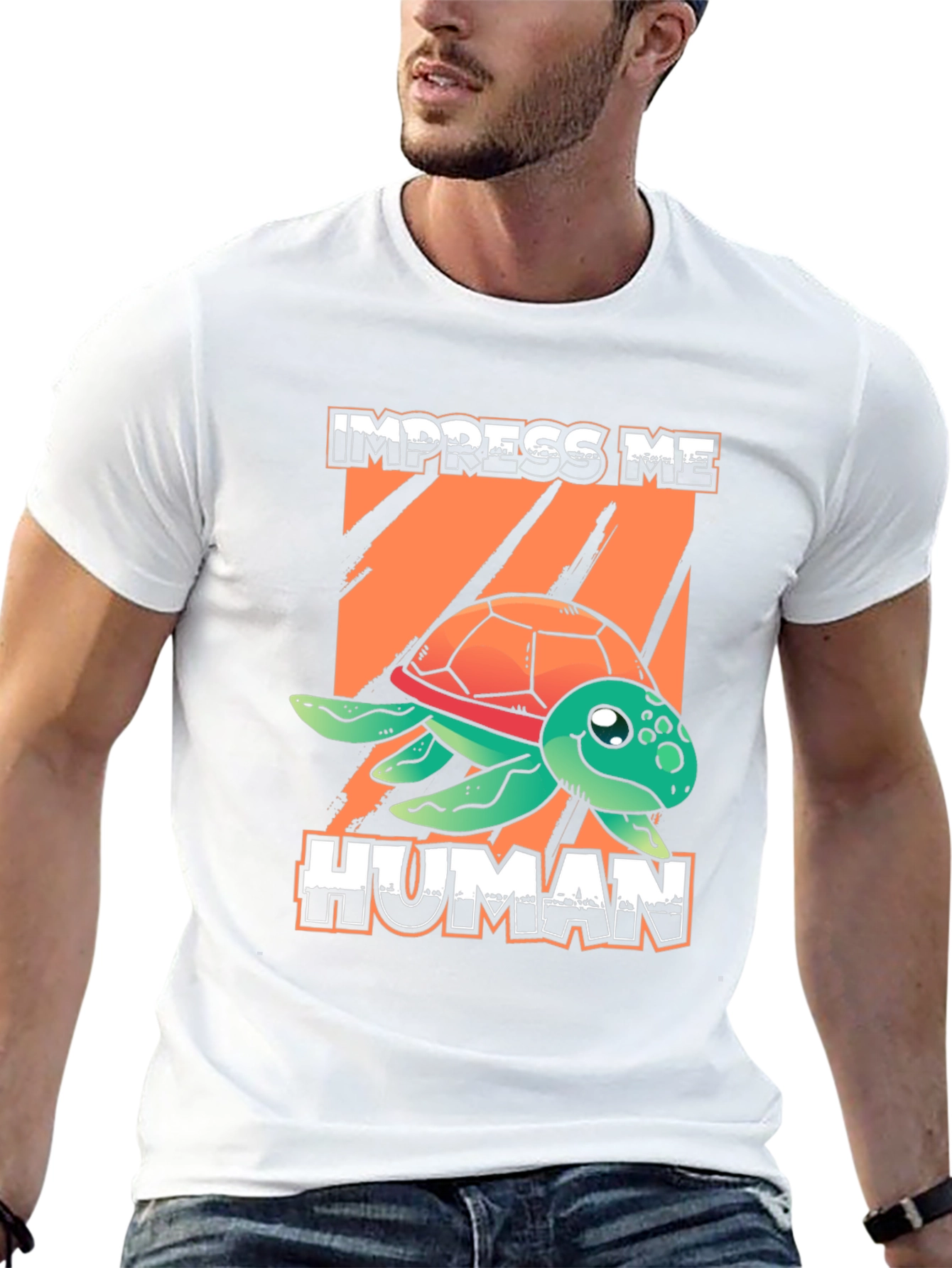 Impress Me Human Turtle Graphic T-Shirt