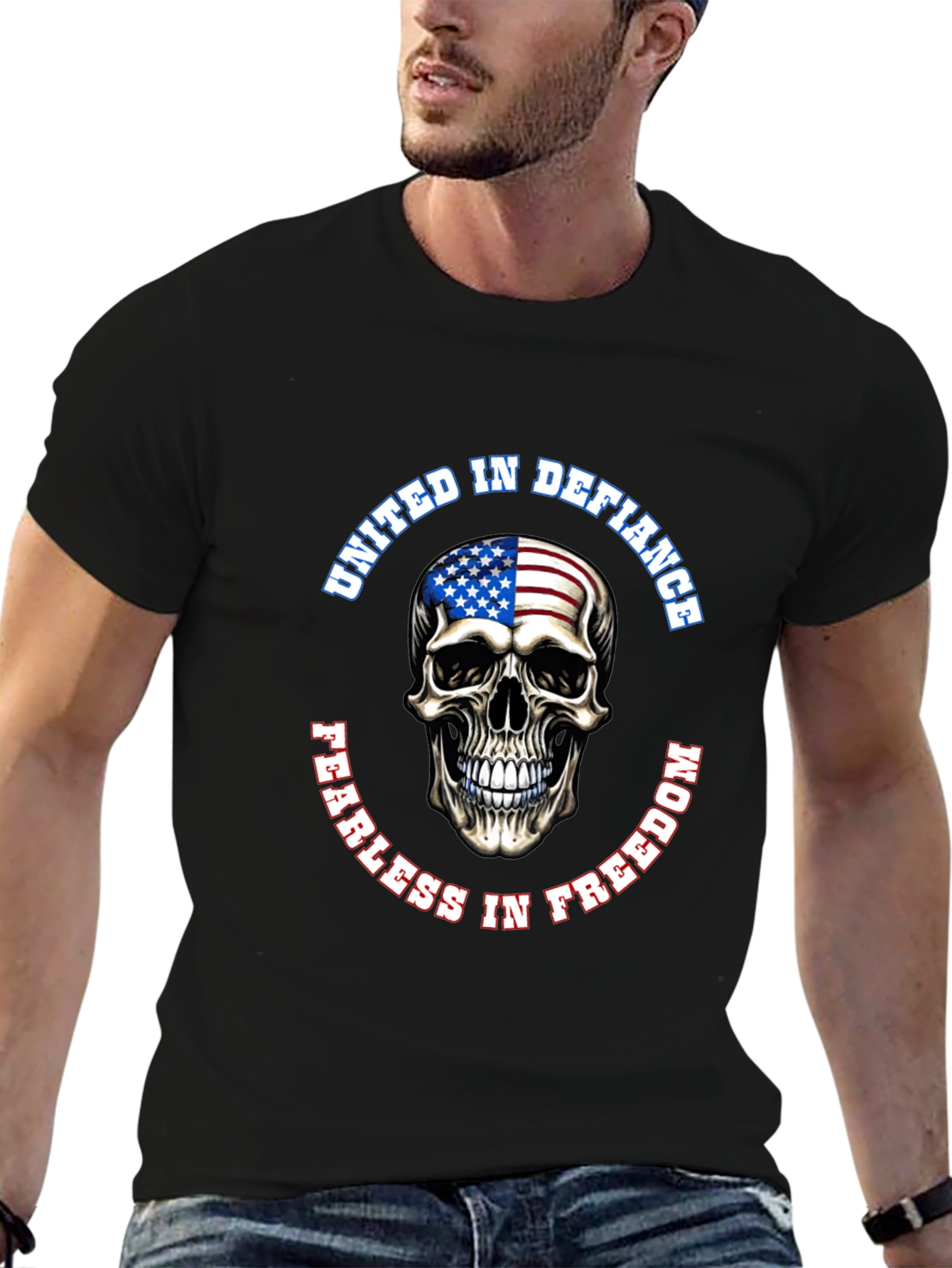 United in Defiance Skull Graphic T-Shirt