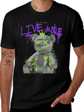 Fearless Live More Bear Graphic T-Shirt