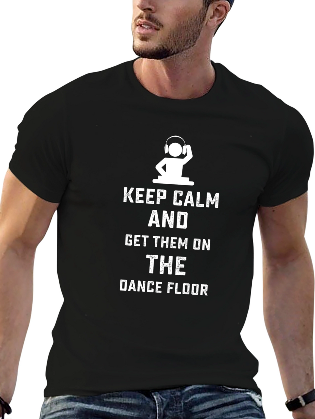 Keep Calm DJ Black Graphic Tee
