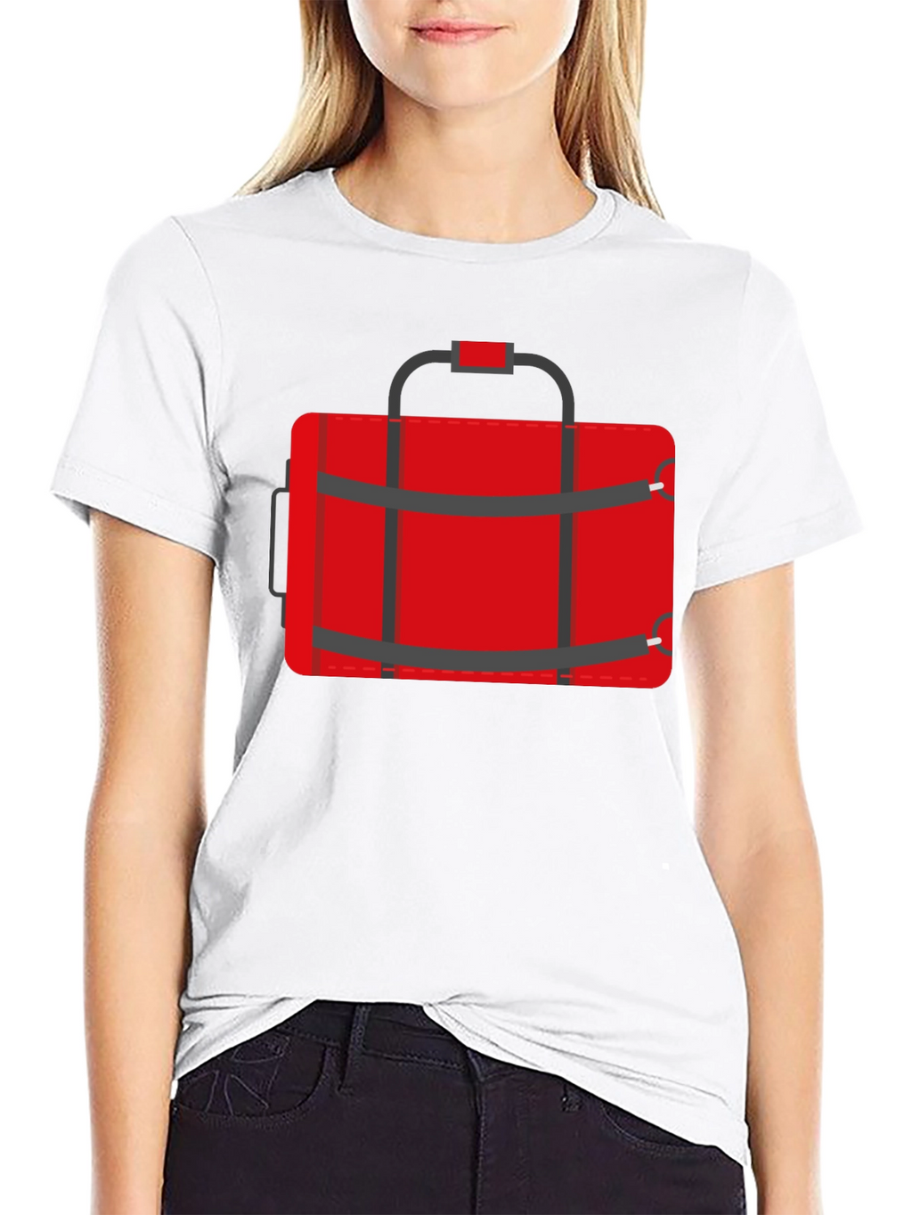 Red Duffle Bag Graphic T-Shirt - Casual Style