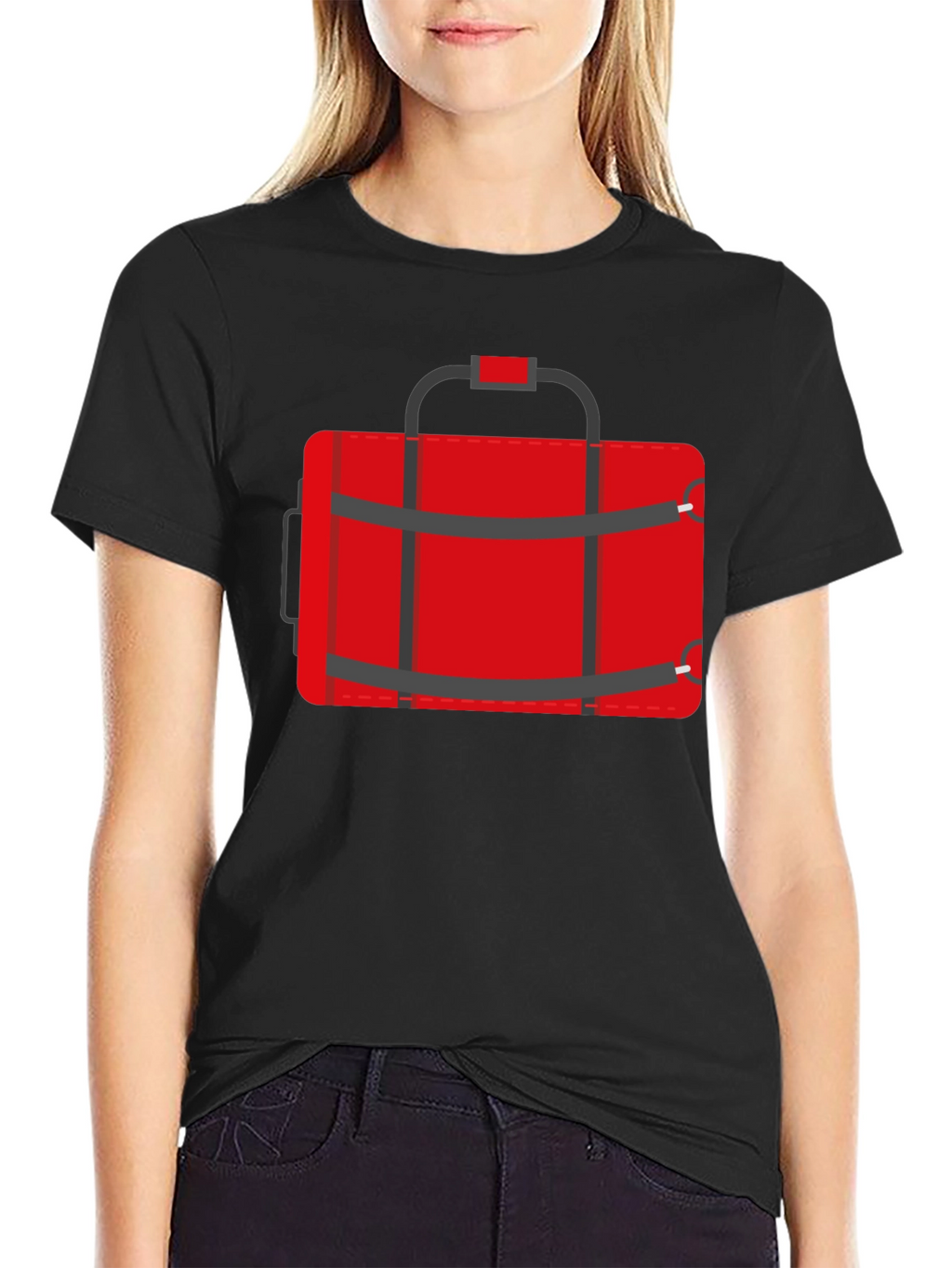 Red Duffle Bag Graphic T-Shirt - Casual Style