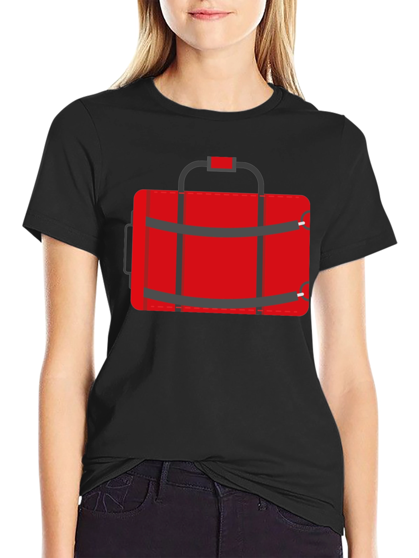 Red Duffle Bag Graphic T-Shirt - Casual Style