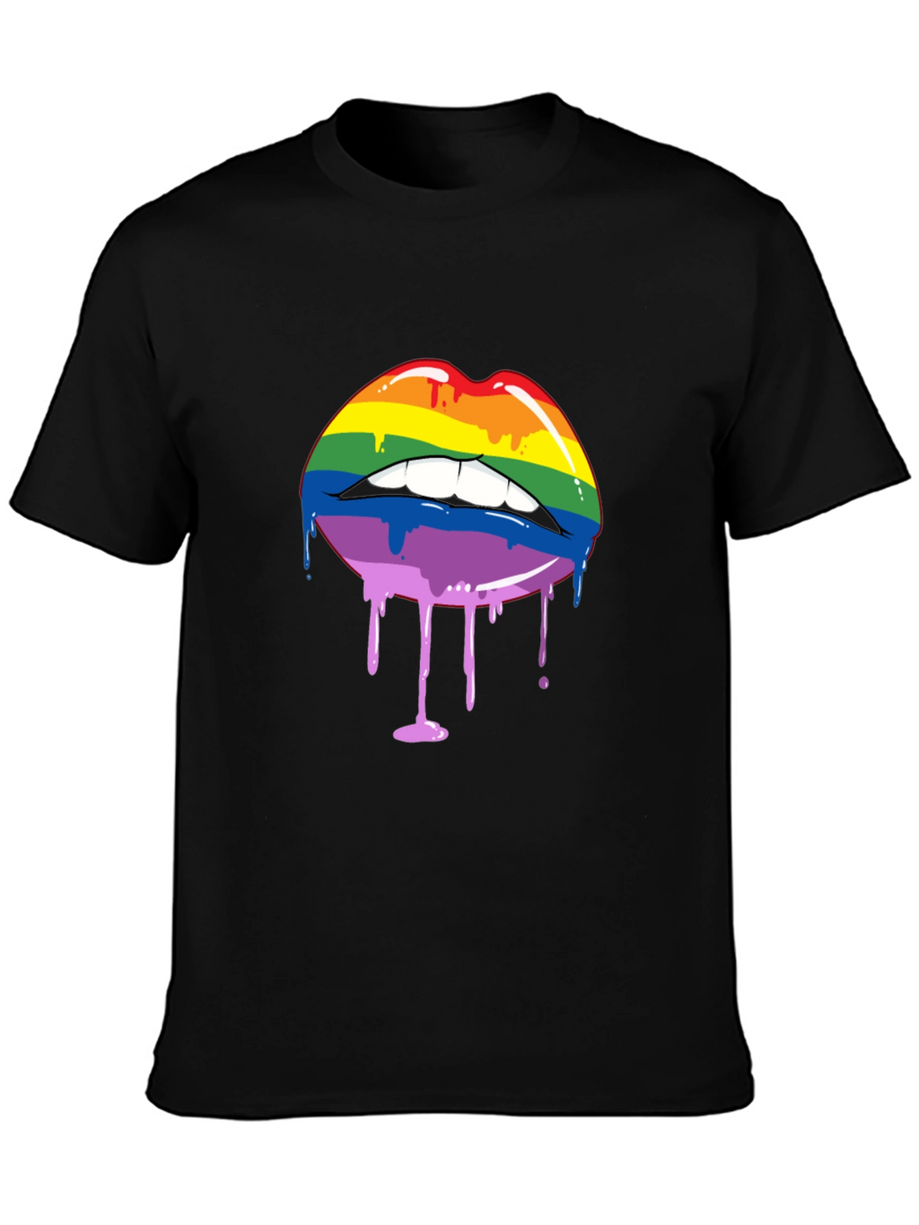 Rainbow Lips Drip Graphic Tee - Pride Shirt