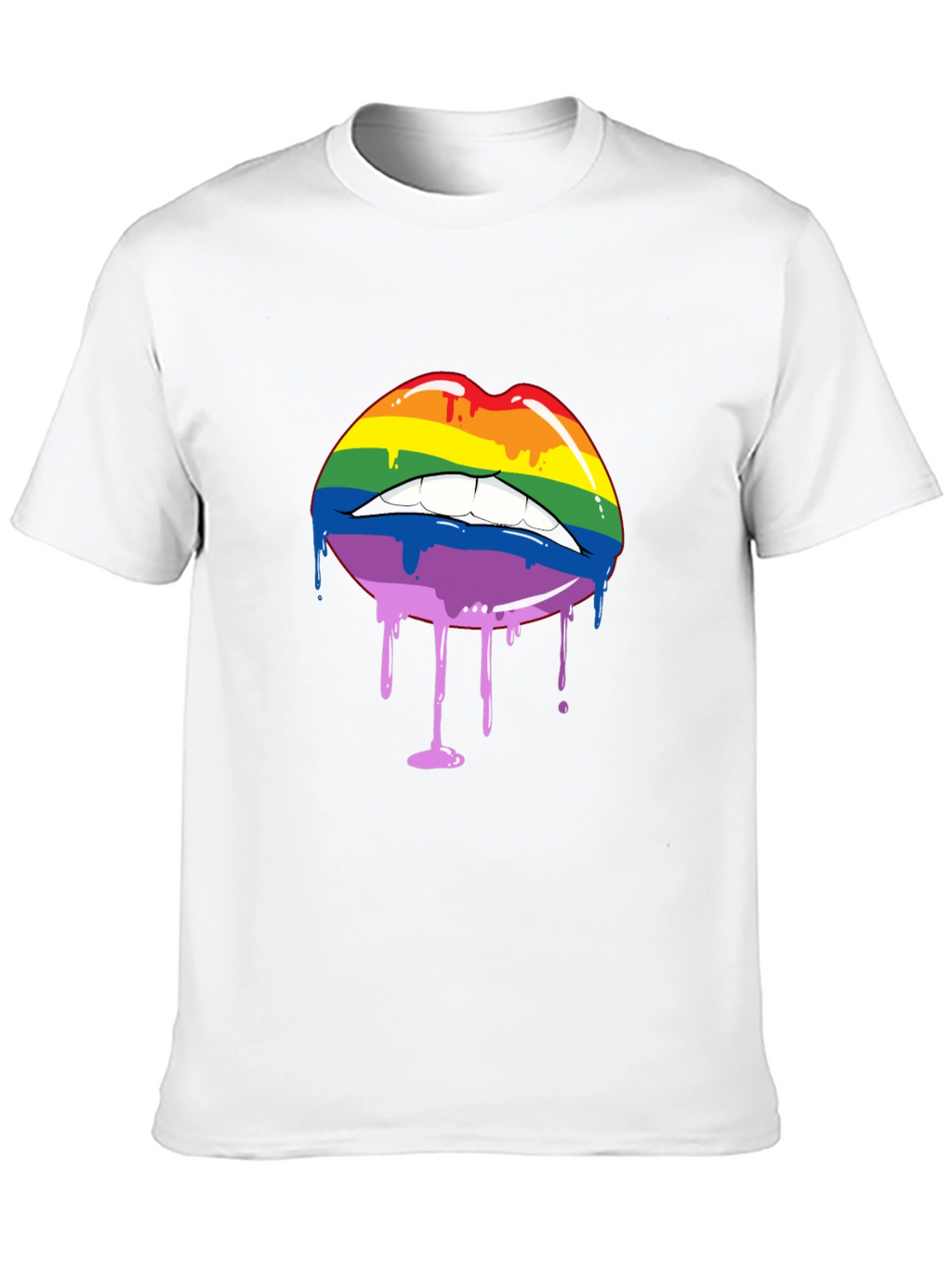 Rainbow Lips Drip Graphic Tee - Pride Shirt