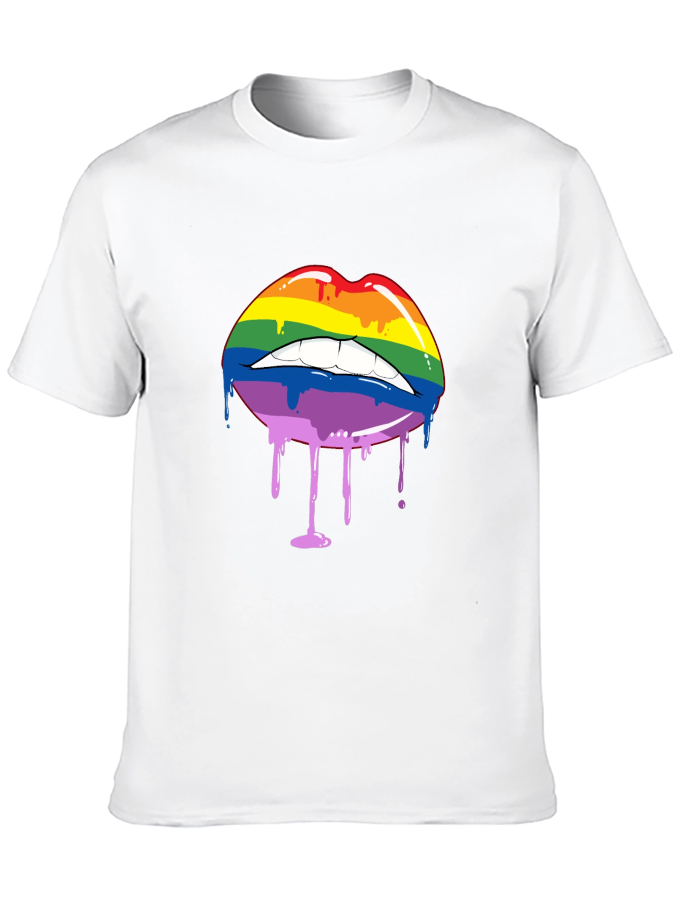 Rainbow Lips Drip Graphic Tee - Pride Shirt