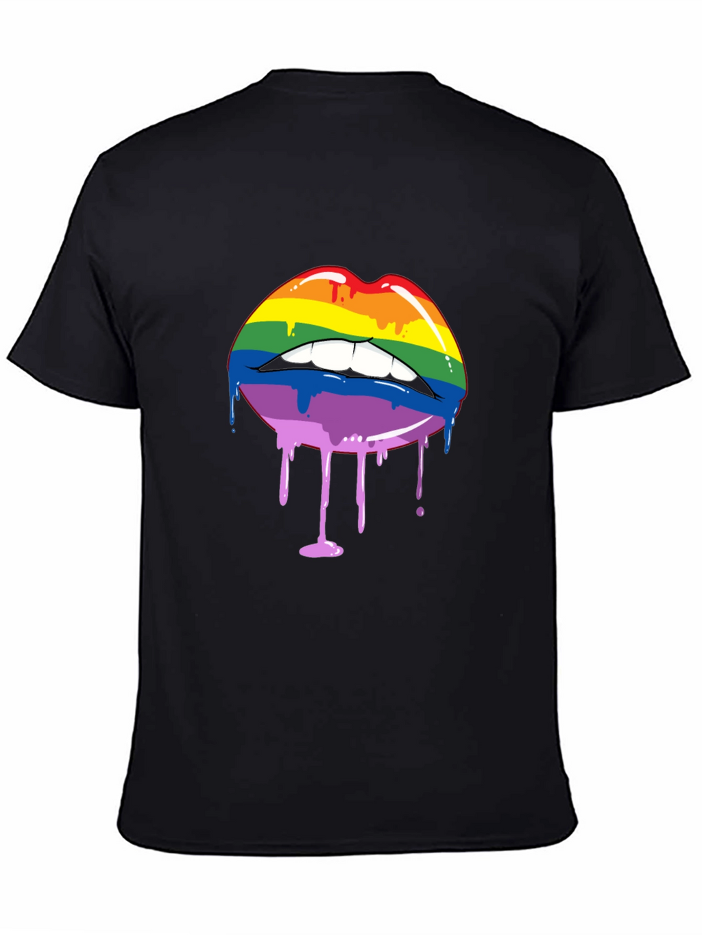 Rainbow Lips Drip Graphic Tee - Pride Shirt