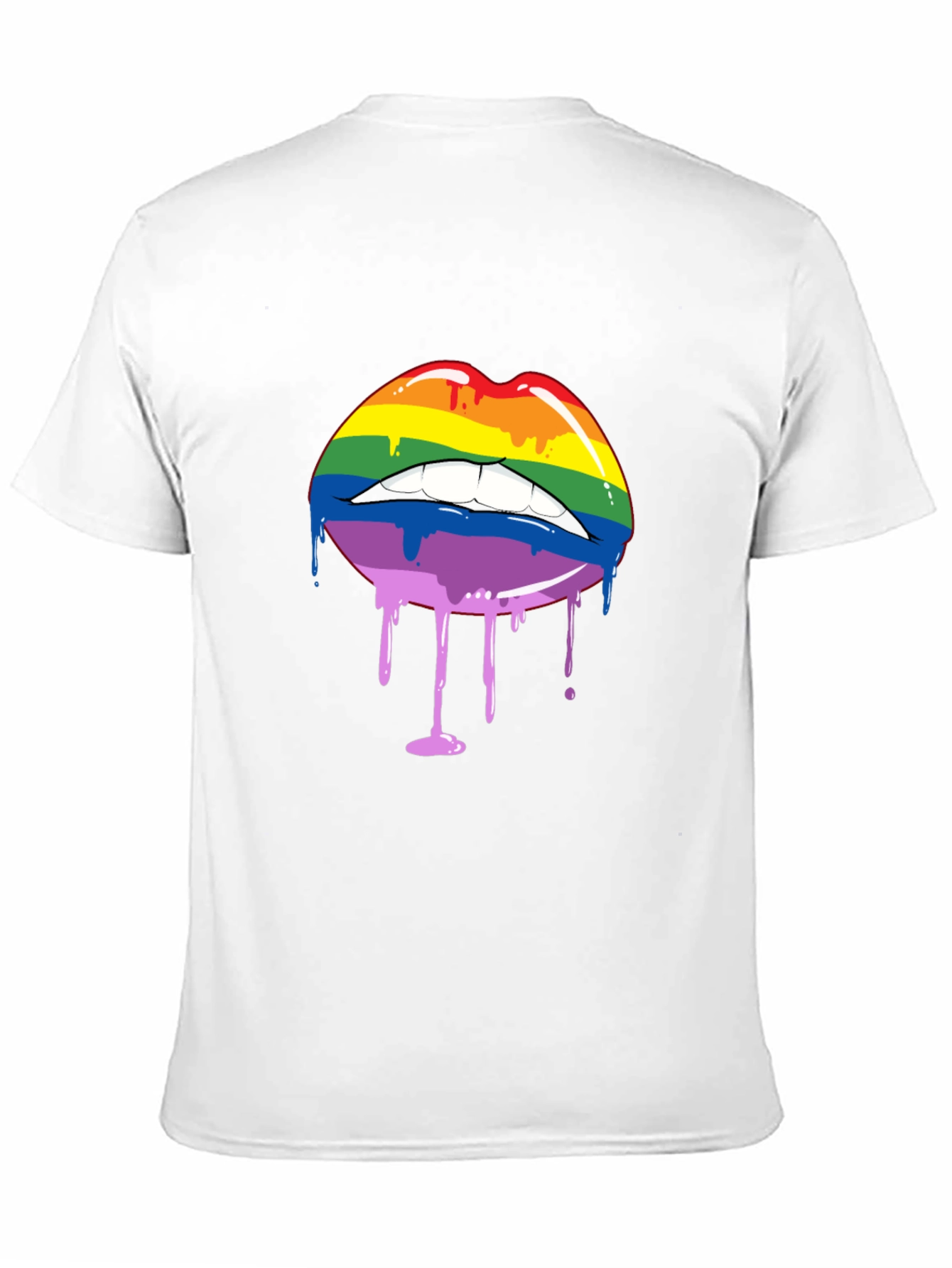 Rainbow Lips Drip Graphic Tee - Pride Shirt