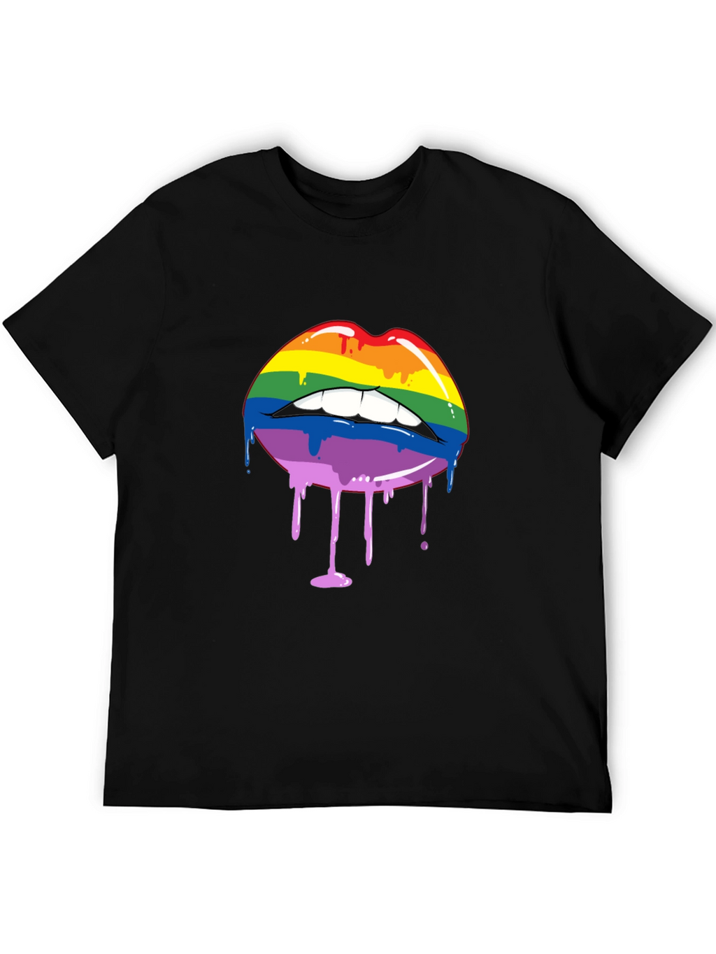 Rainbow Lips Drip Graphic Tee - Pride Shirt