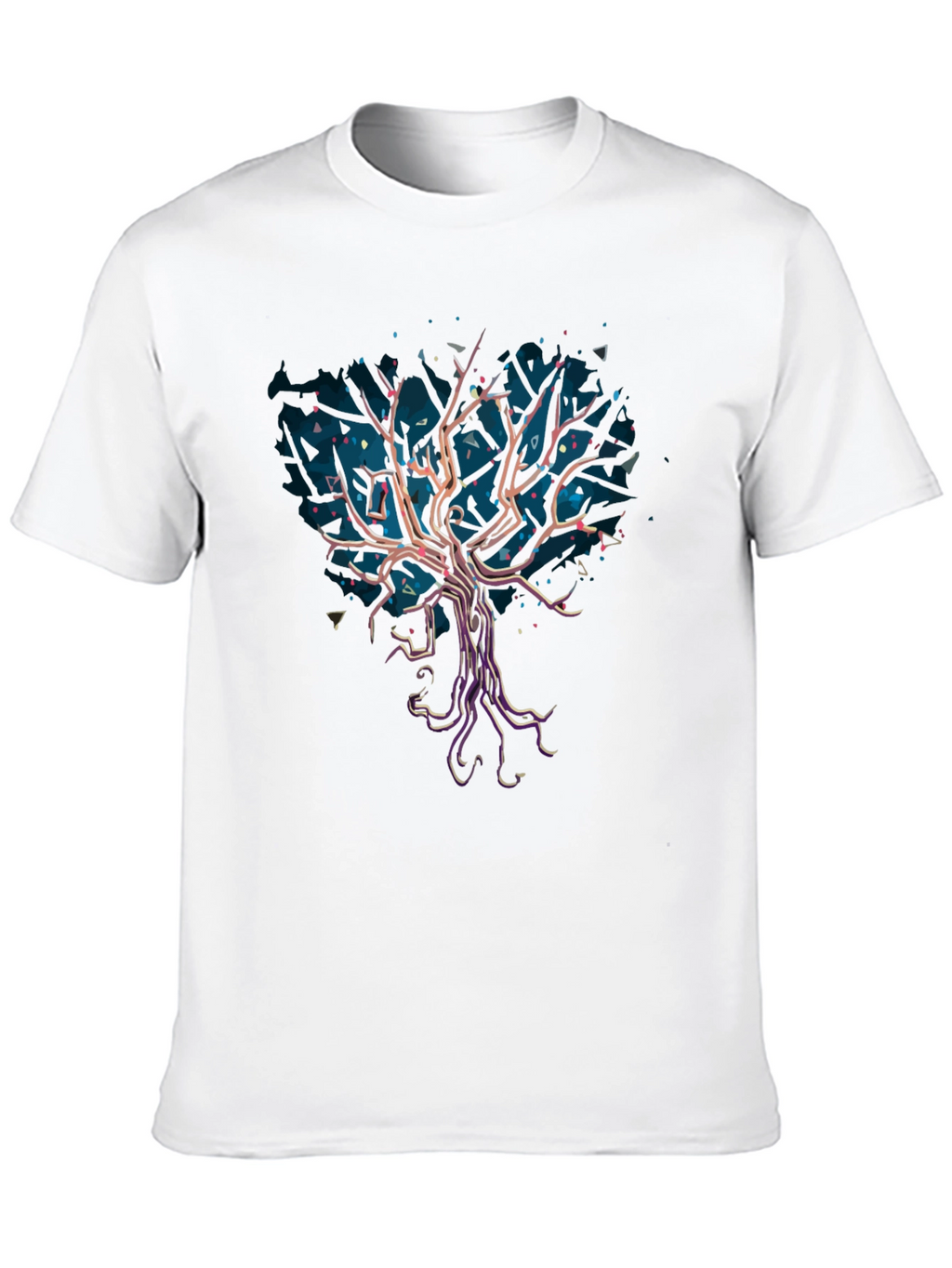 Abstract Tree Graphic Tee - Stylish Mens Black T-Shirt