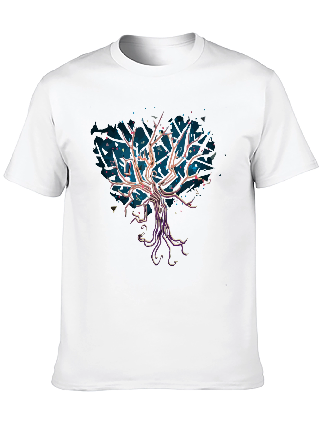 Abstract Tree Graphic Tee - Stylish Mens Black T-Shirt