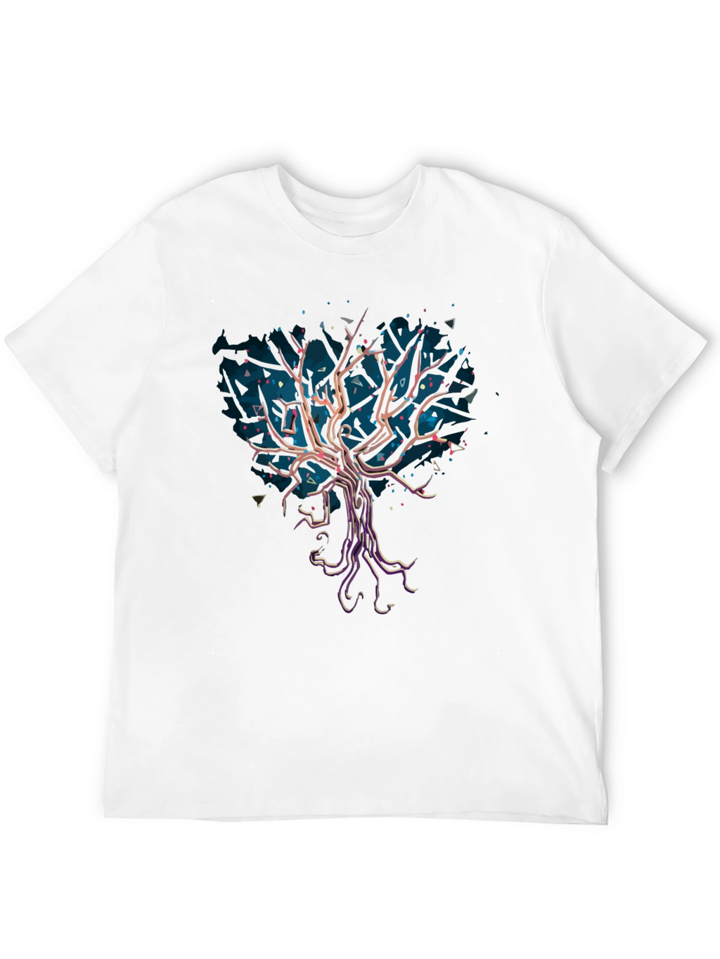 Abstract Tree Graphic Tee - Stylish Mens Black T-Shirt