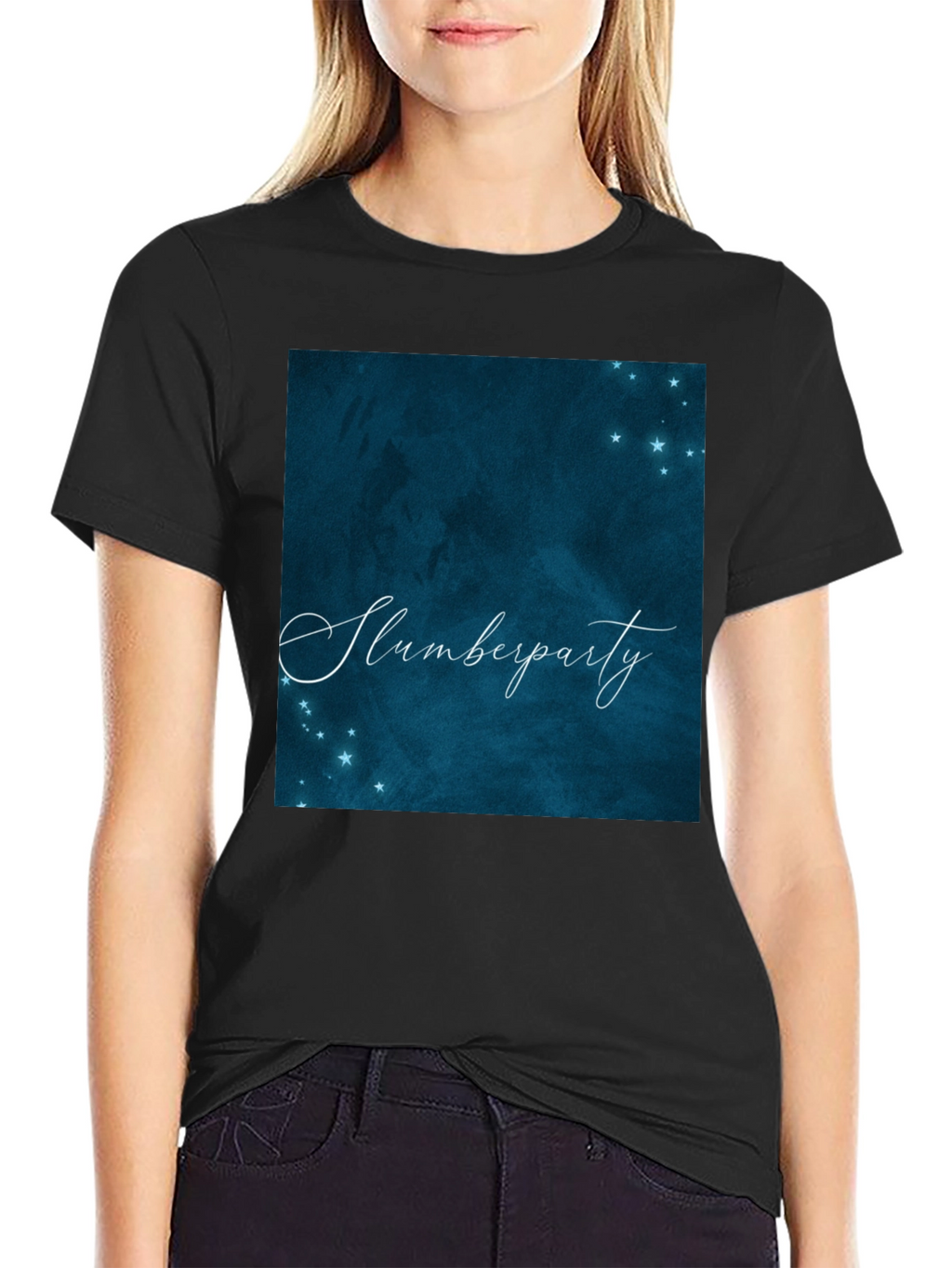 Slumberparty Graphic Tee - Dark Blue Starry Night