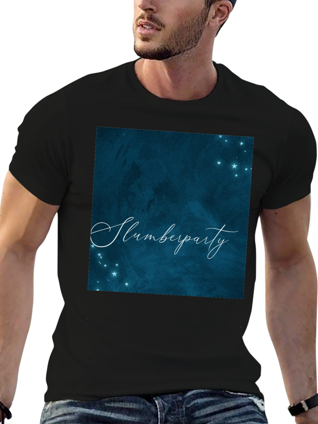 Slumberparty Graphic Tee - Dark Blue Starry Night