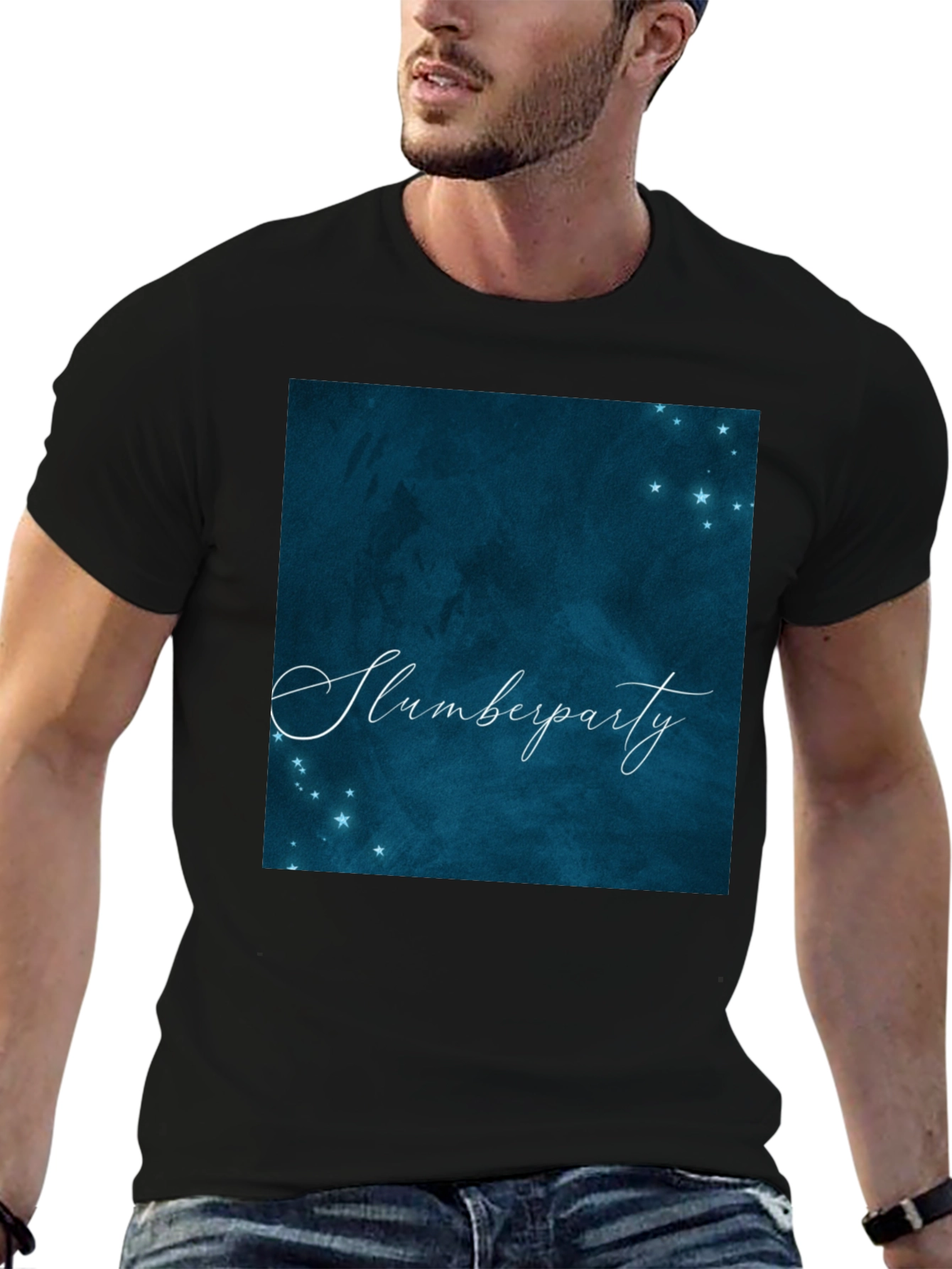 Slumberparty Graphic Tee - Dark Blue Starry Night