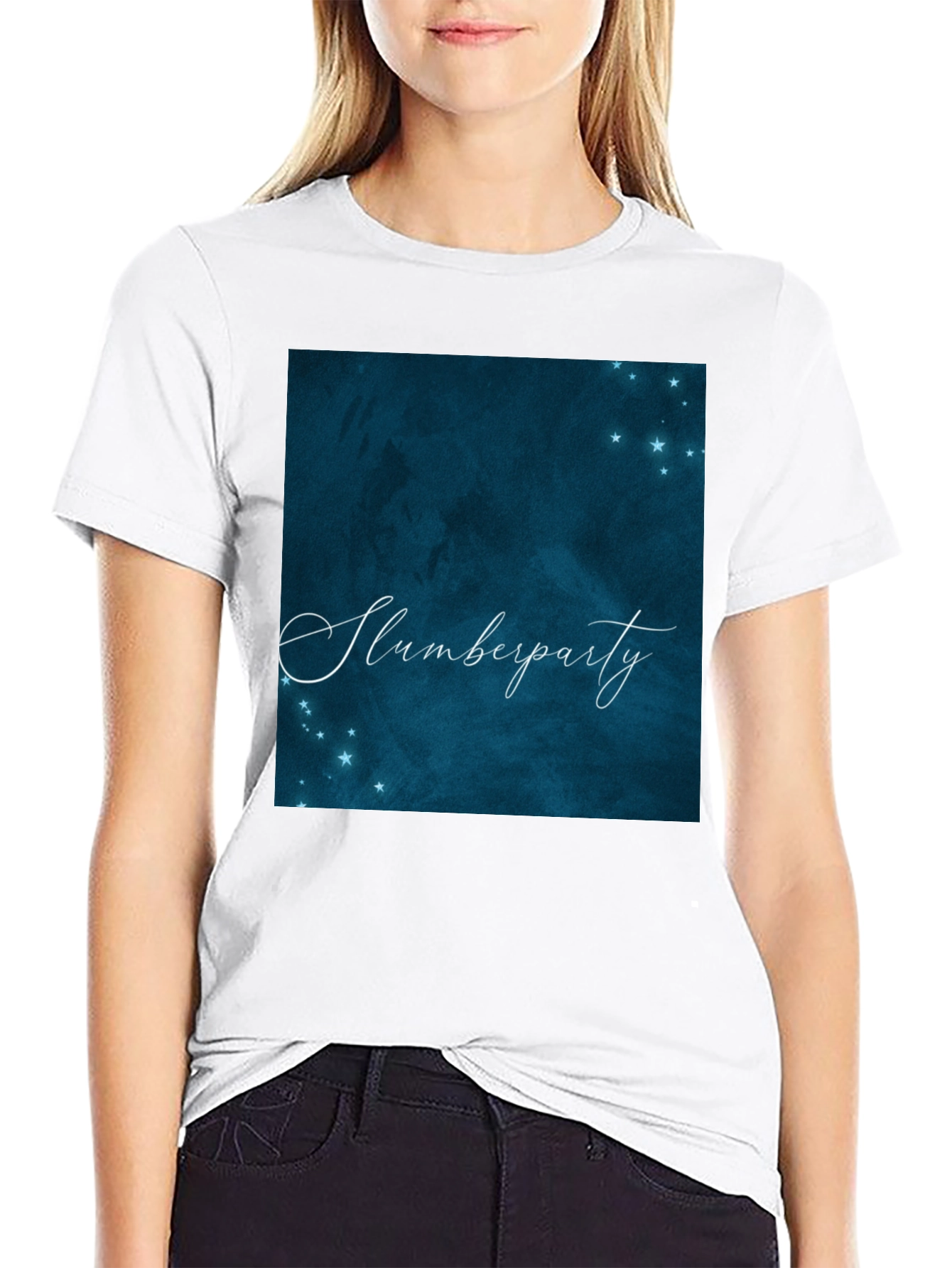 Slumberparty Graphic Tee - Dark Blue Starry Night