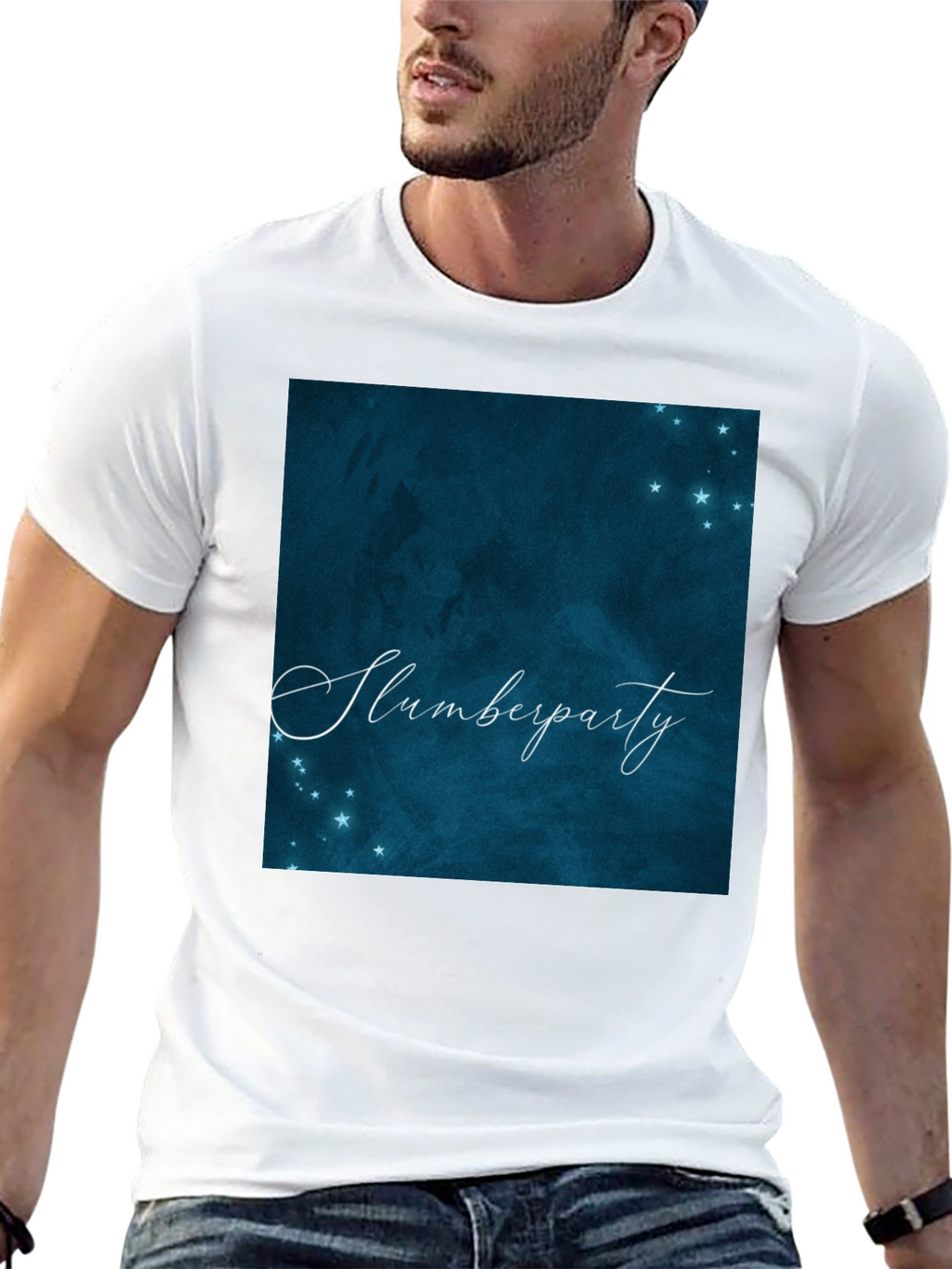 Slumberparty Graphic Tee - Dark Blue Starry Night