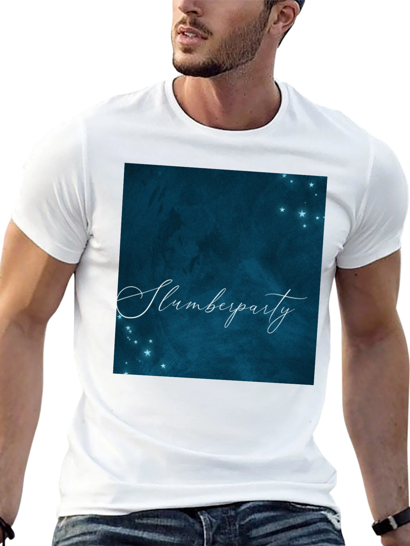Slumberparty Graphic Tee - Dark Blue Starry Night