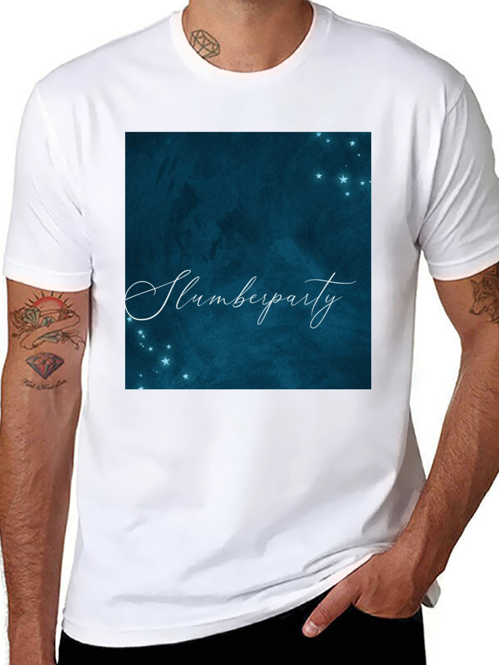 Slumberparty Graphic Tee - Dark Blue Starry Night